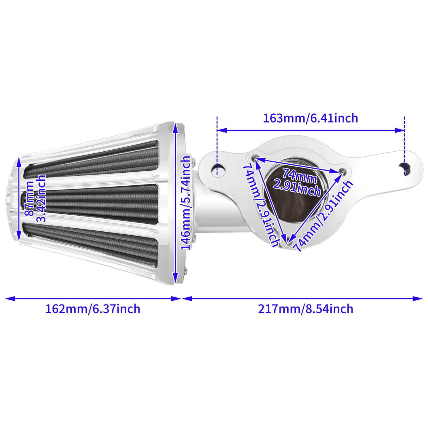 90° Forward-Facing Air Filter for Harley Touring 2017-2023 Softail 2018-2024 | HCmotorku
