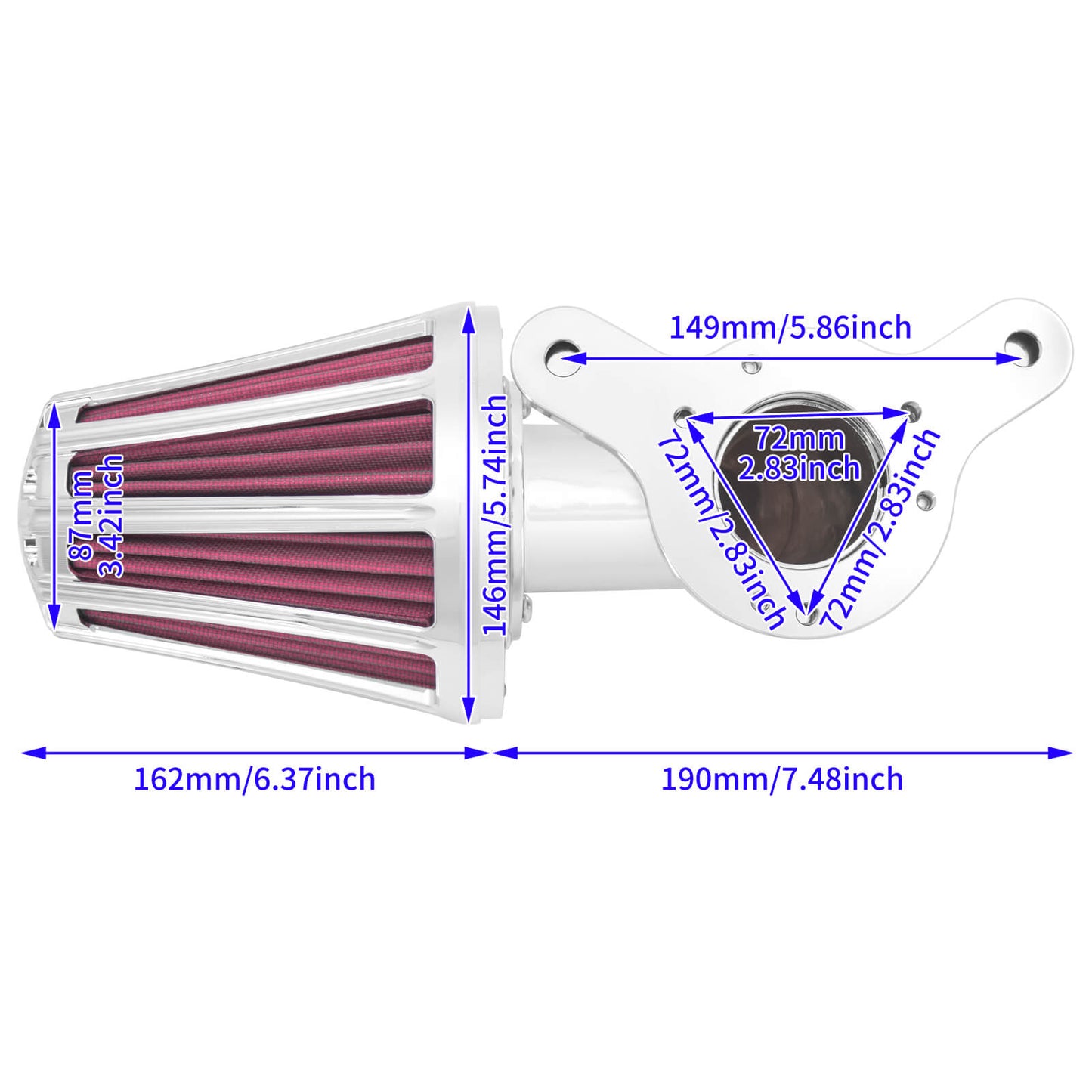 Air Filter 90° Forward-Facing Intake Kit Fit Harley Dyna Softail Touring Trike | HCmotorku