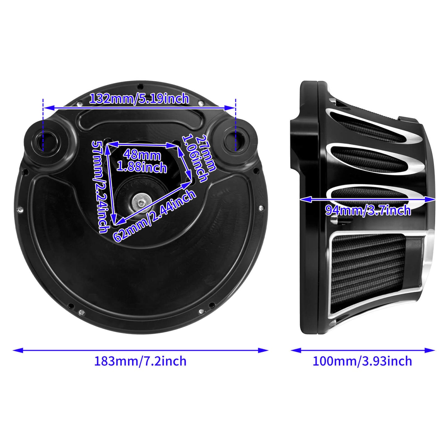 CNC Cut Inverted Series Air Filter Cleaner Element Fit For Sportster XL 2004-2023 | HCmotorku