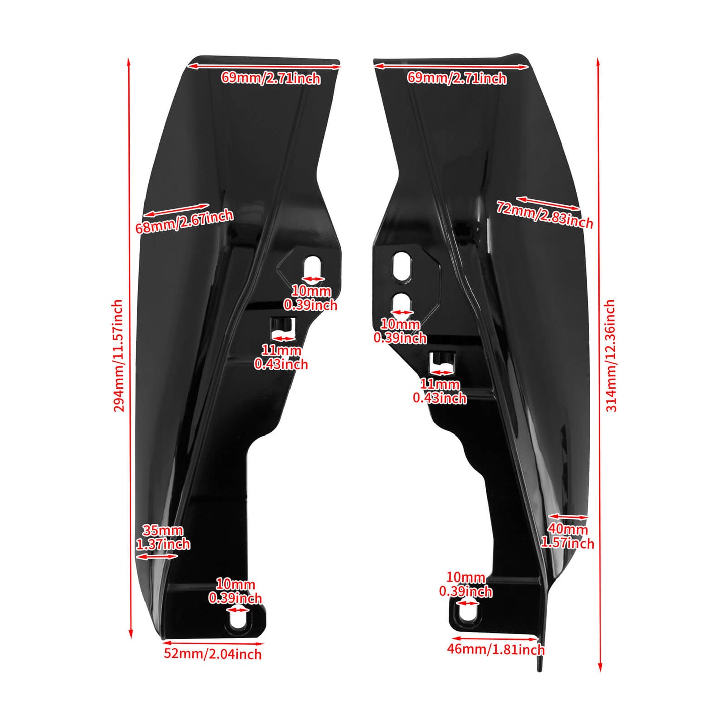 Mid-Frame Air Heat Deflector Black Fit For Harley Road Street Glide 2017-2022 | HCmotorku