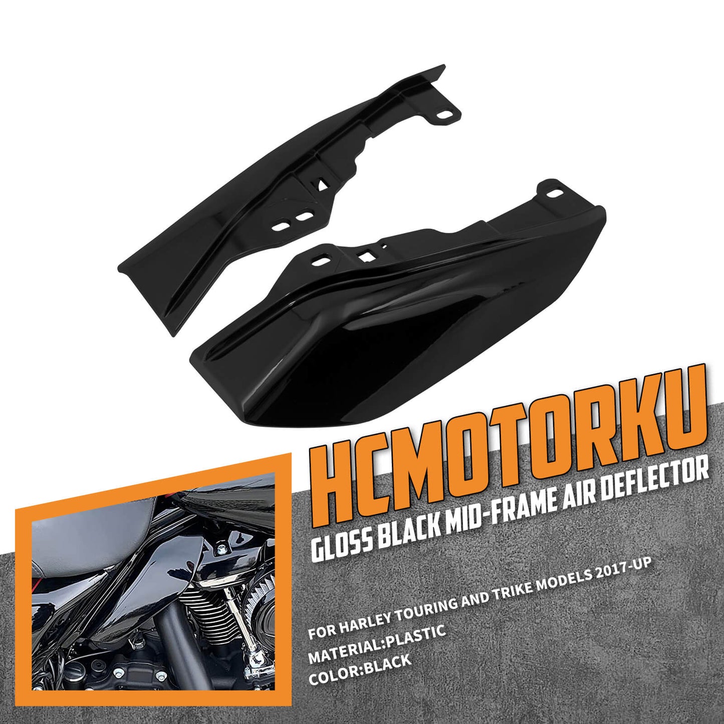 Mid-Frame Air Heat Deflector Black Fit For Harley Road Street Glide 2017-2022 | HCmotorku