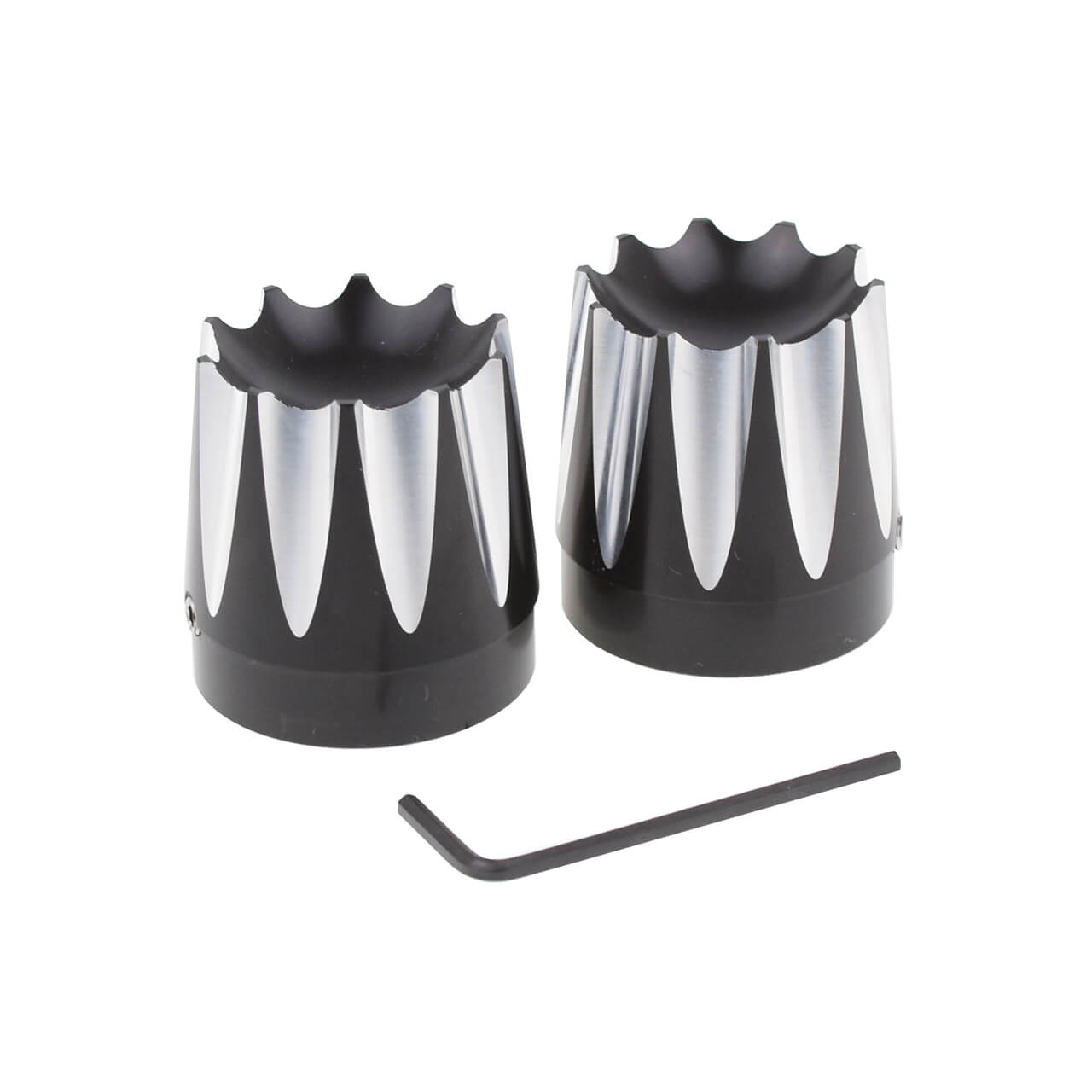 CNC Cut Front Axle Nut Covers Cap Fit For Touring FLT FLH Dyna Softail 2008-2015 | HCmotorku