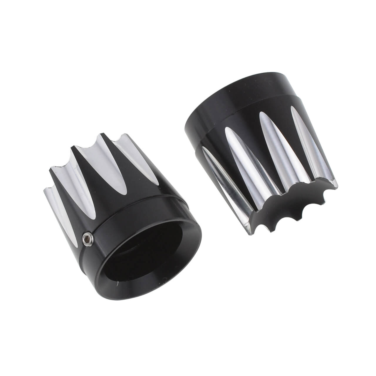 CNC Cut Front Axle Nut Covers Cap Fit For Touring FLT FLH Dyna Softail 2008-2015 | HCmotorku