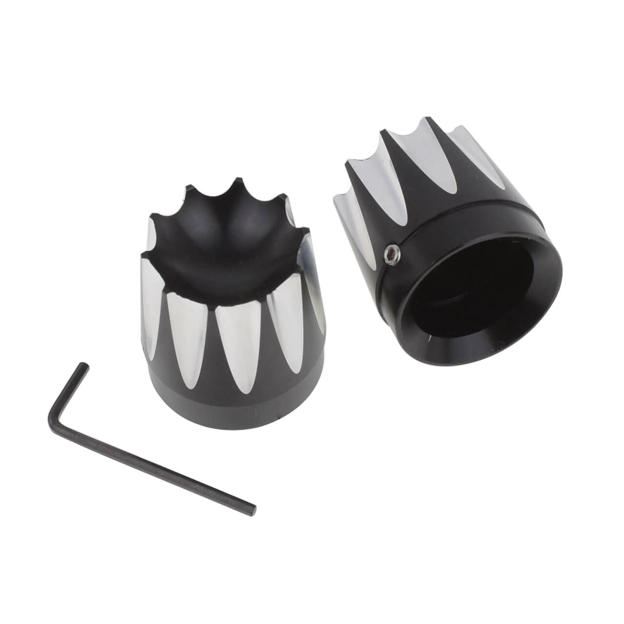 CNC Cut Front Axle Nut Covers Cap Fit For Touring FLT FLH Dyna Softail 2008-2015 | HCmotorku