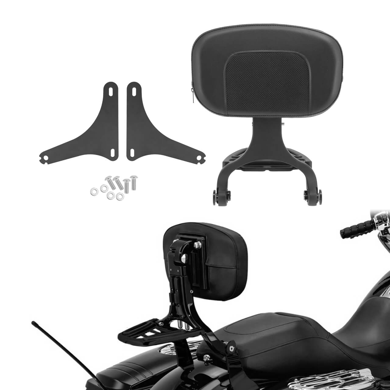 Multi-Purpose Driver & Passenger Backrest Fit For Harley Softail FLSTC 2000-2017 | HCmotorku