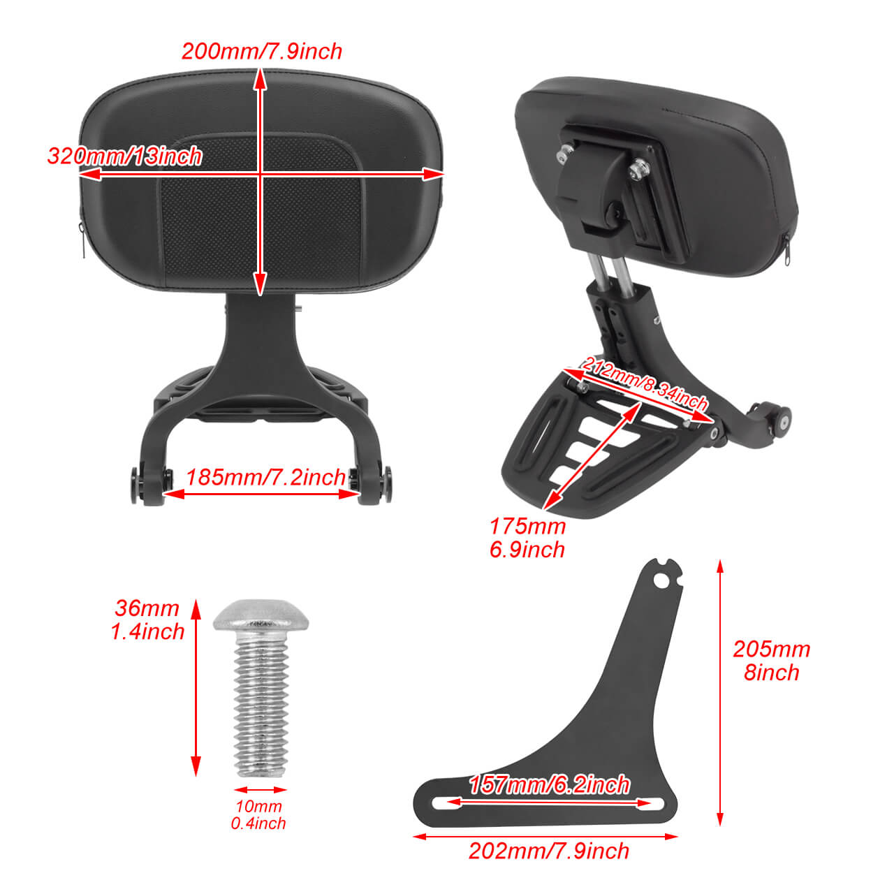 Multi-Purpose Driver & Passenger Backrest Fit For Harley Softail FLSTC 2000-2017 | HCmotorku