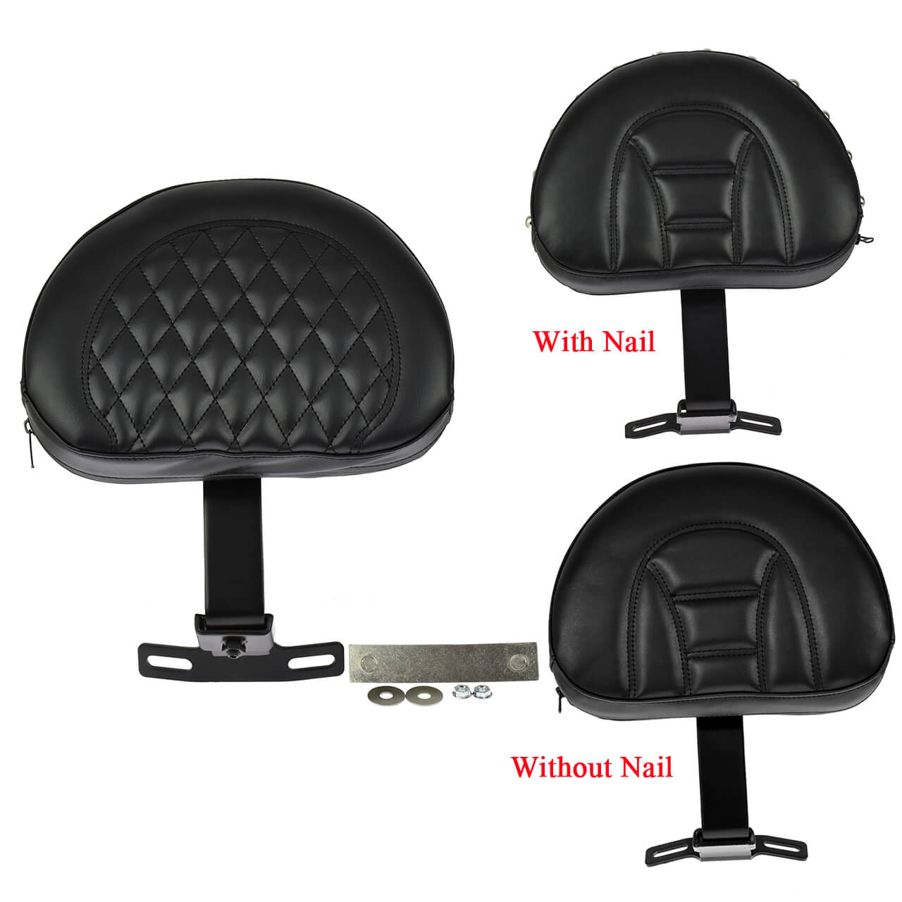 Adjustable Plug-In Driver Rider Backrest Black Fit For Harley Softail 2007-2017 | HCmotorku