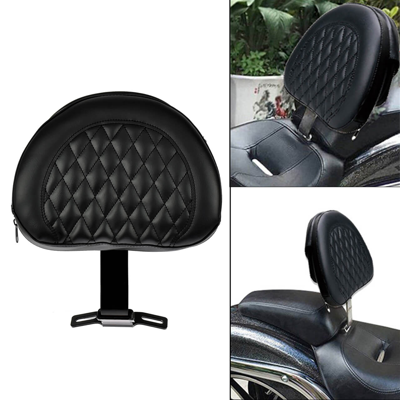 Adjustable Plug-In Driver Rider Backrest Black Fit For Harley Softail 2007-2017 | HCmotorku