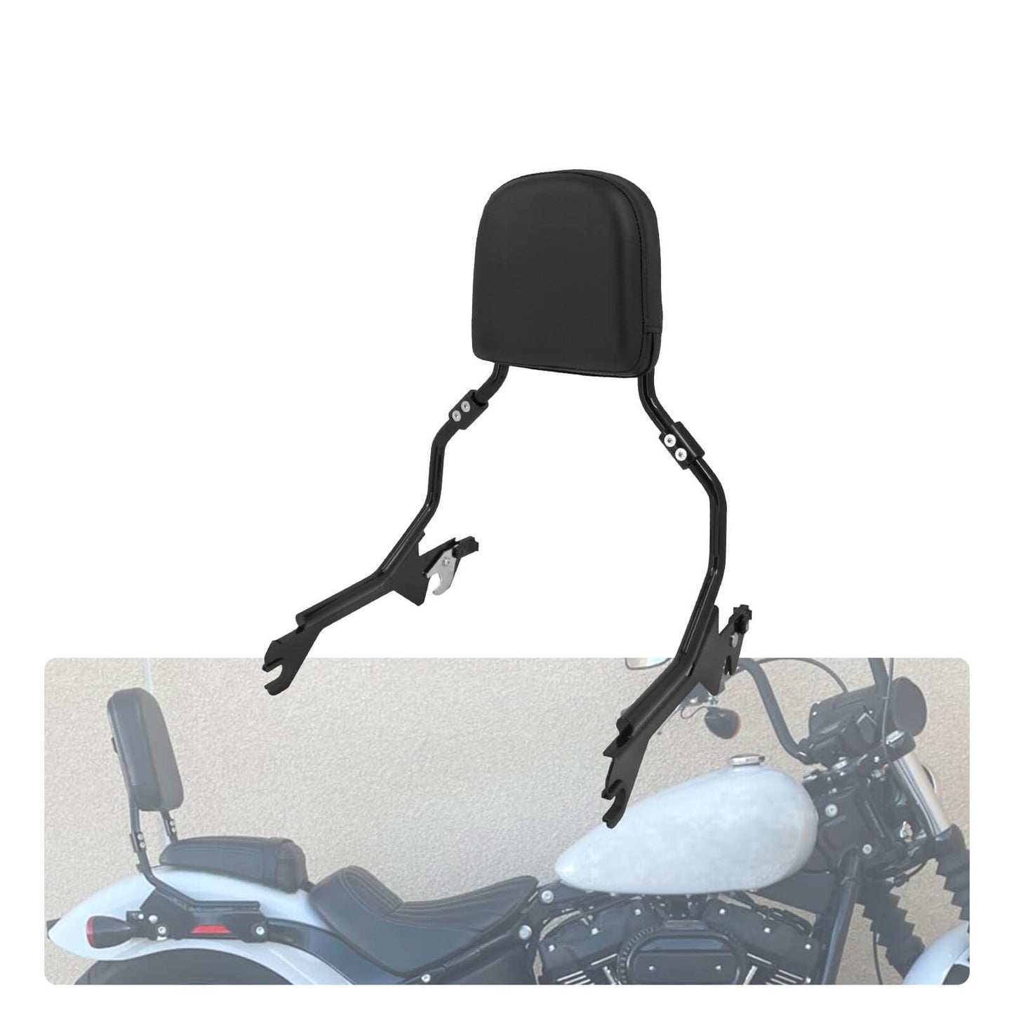 Sissy Bar Backrest W/ Pad Docking Kit For Harley Softail Fat Boy Breakout 2018-2024 | HCmotorku