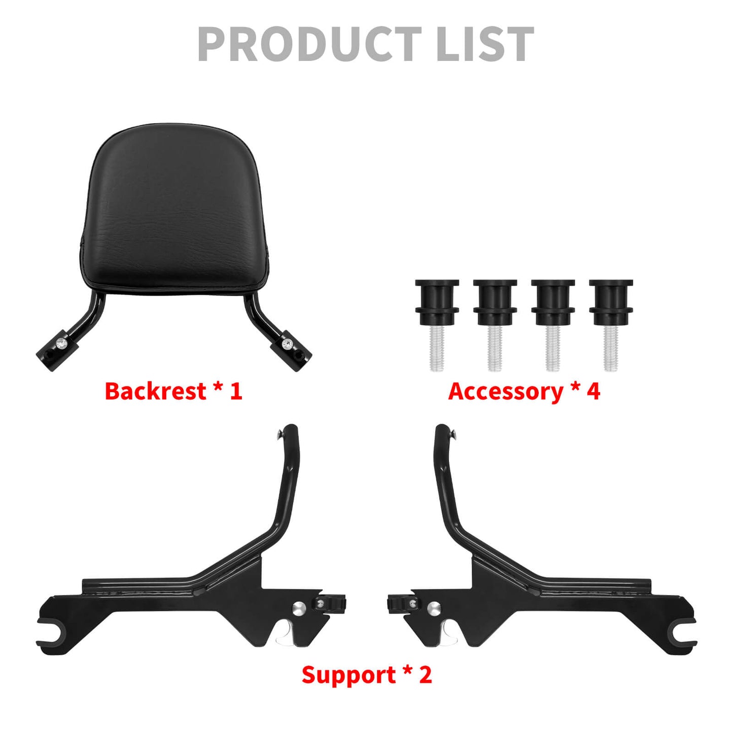 Sissy Bar Backrest W/ Pad Docking Kit For Harley Softail Fat Boy Breakout 2018-2024 | HCmotorku