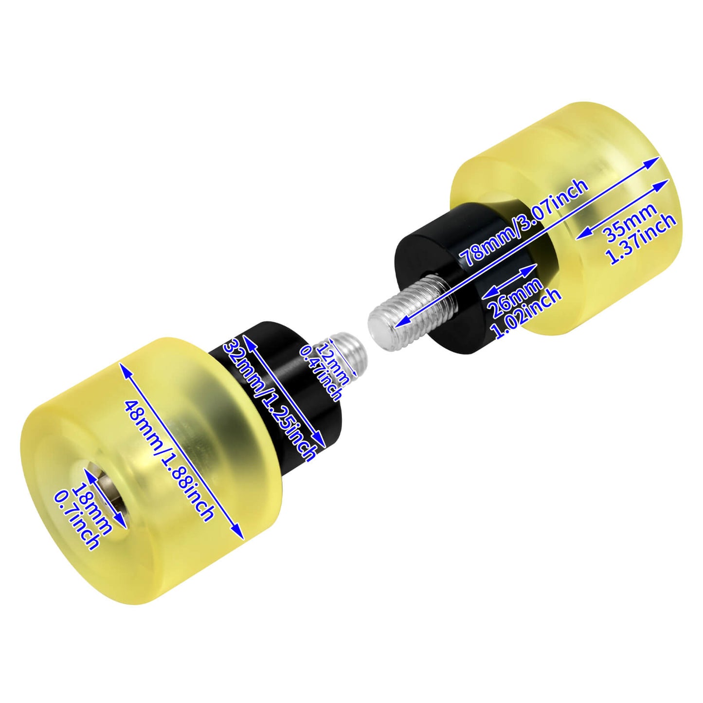 Crash Bars 2* Rubber 2* Yellow Slider Bolt Cap Saddlebags Guards For Harley Touring Road Street Glide 2009-2025 | HCmotorku