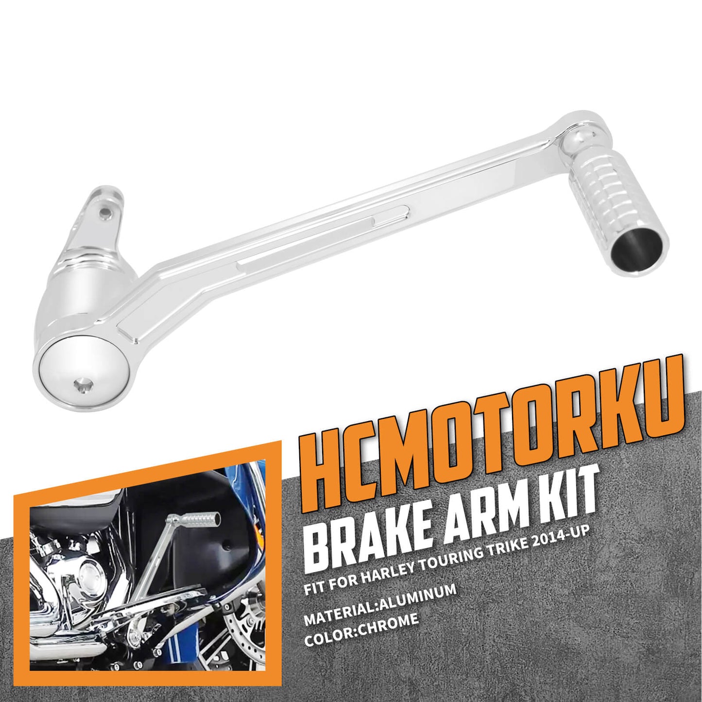 Brake Arm Pedal Kit Chrome Fit For Harley Touring Electra Street Glide Trike 2014-UP | HCmotorku