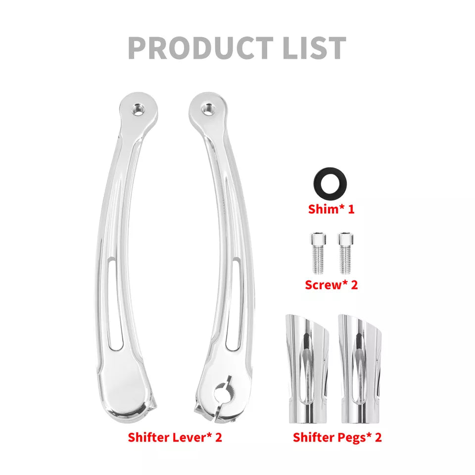 Brake Arm Shift Lever Pegs Pedal Set Chrome Fit For Harley Touring Glide 2014-2025 | HCmotorku