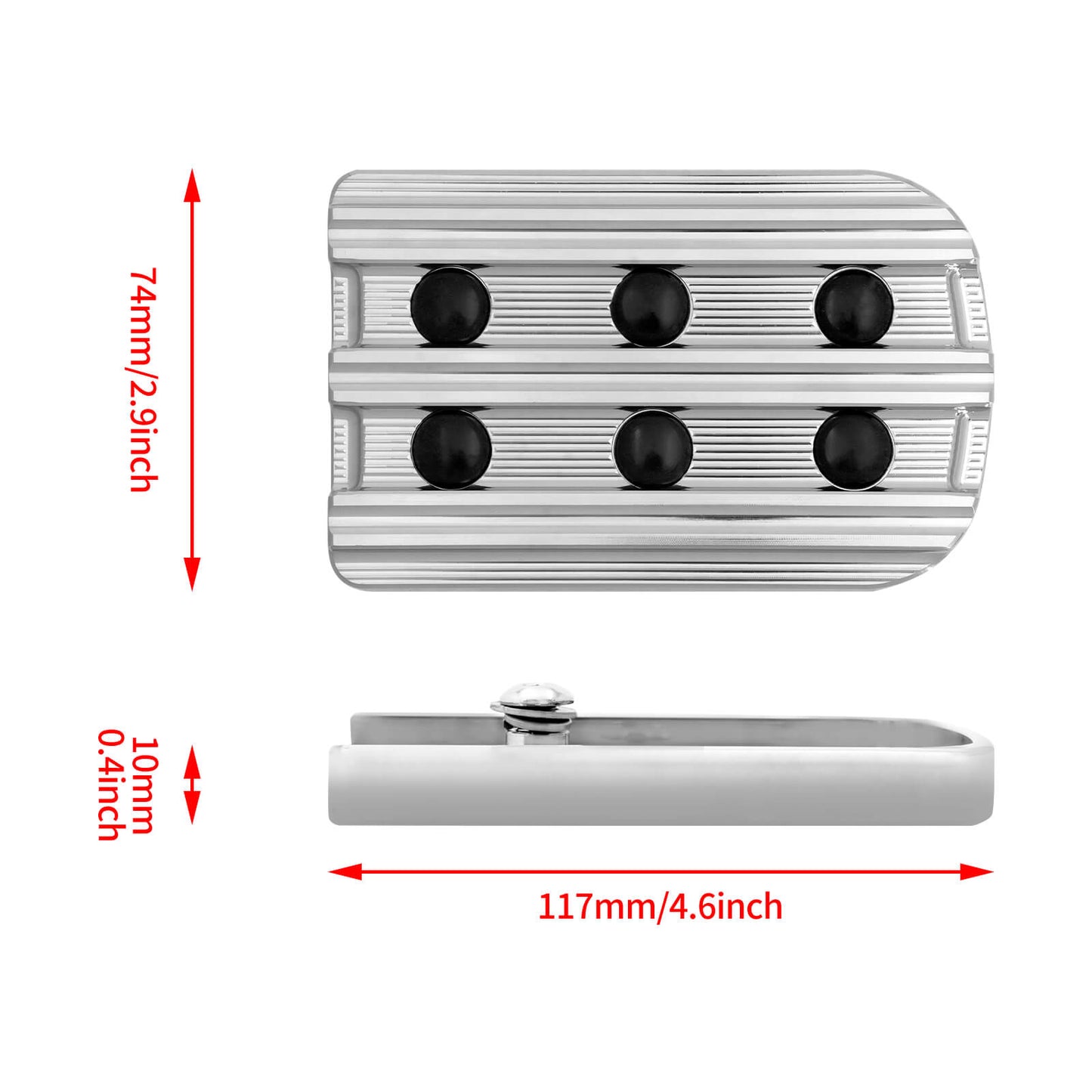 Foot Brake Pad Chrome Fit Harley Softail FL 1986-2017 Touring 1980-2025 | HCmotorku