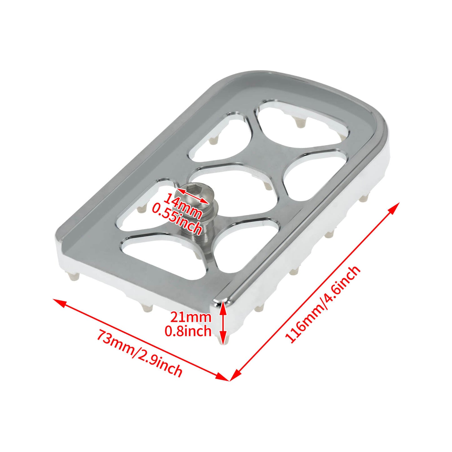 MX Style Large Brake Pedal Pad Cover Chrome Fit Harley Touring Dyna Softail | HCmotorku