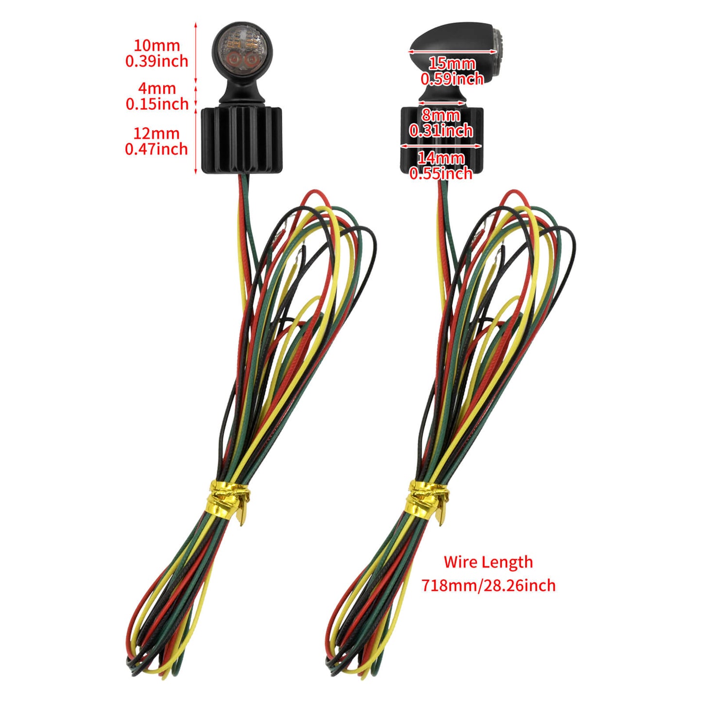 2x Super Mini Running Brake Indicator Turn Signal Lights Black Fit For Harley | HCmotorku