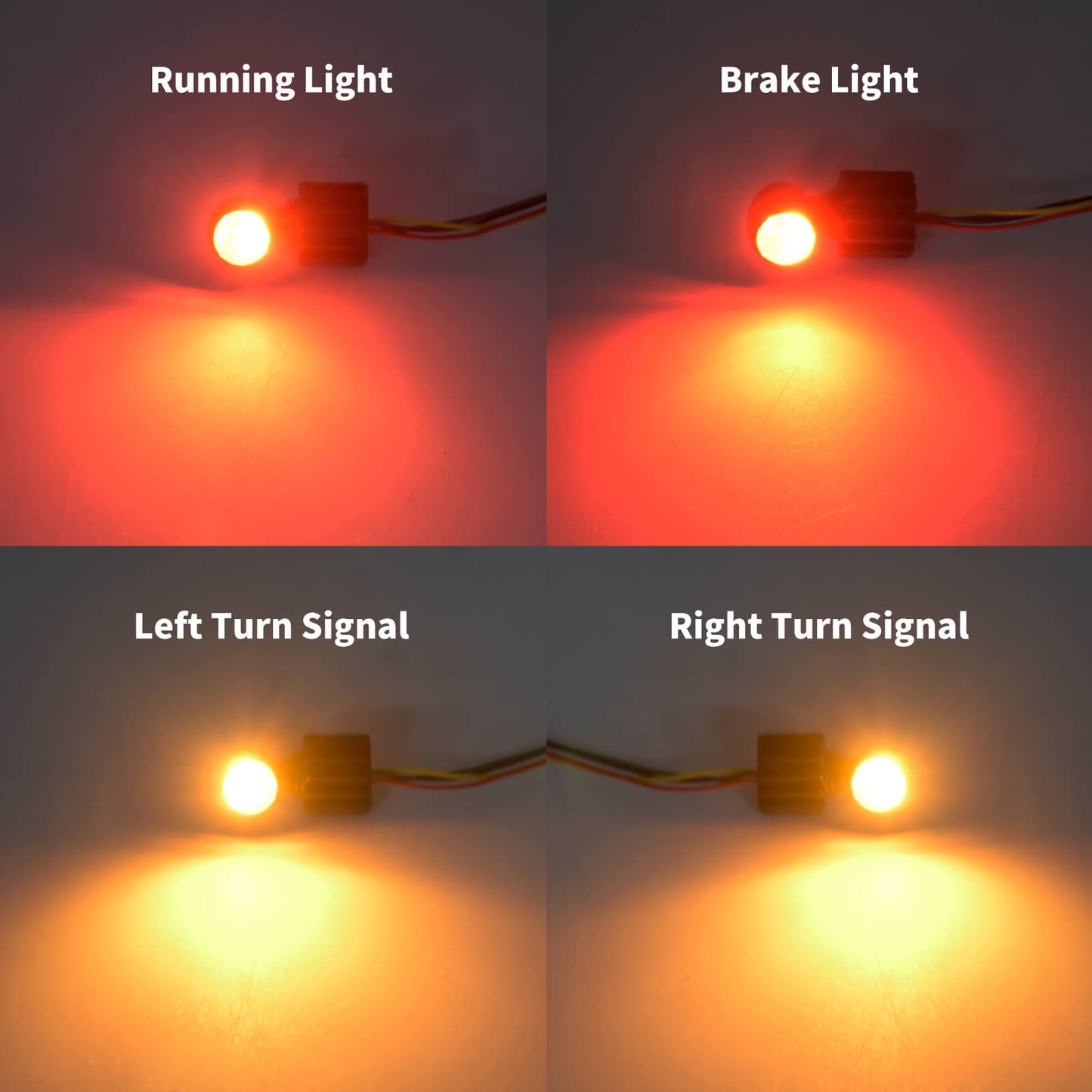 2x Super Mini Running Brake Indicator Turn Signal Lights Black Fit For Harley | HCmotorku