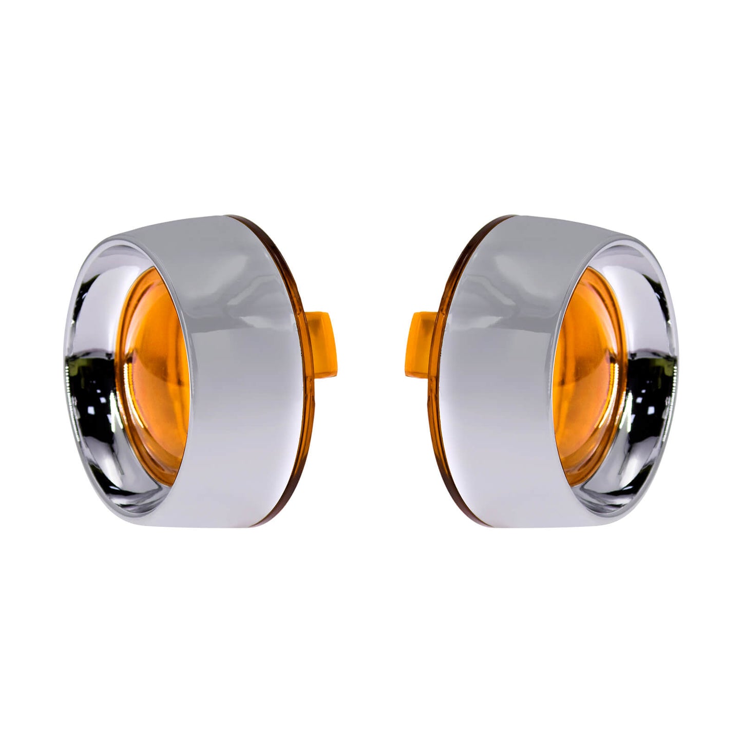 Trim Ring Bullet Turn Signal Lens Cover Amber Chrome Fit For Harley Softail Dyna | HCmotorku