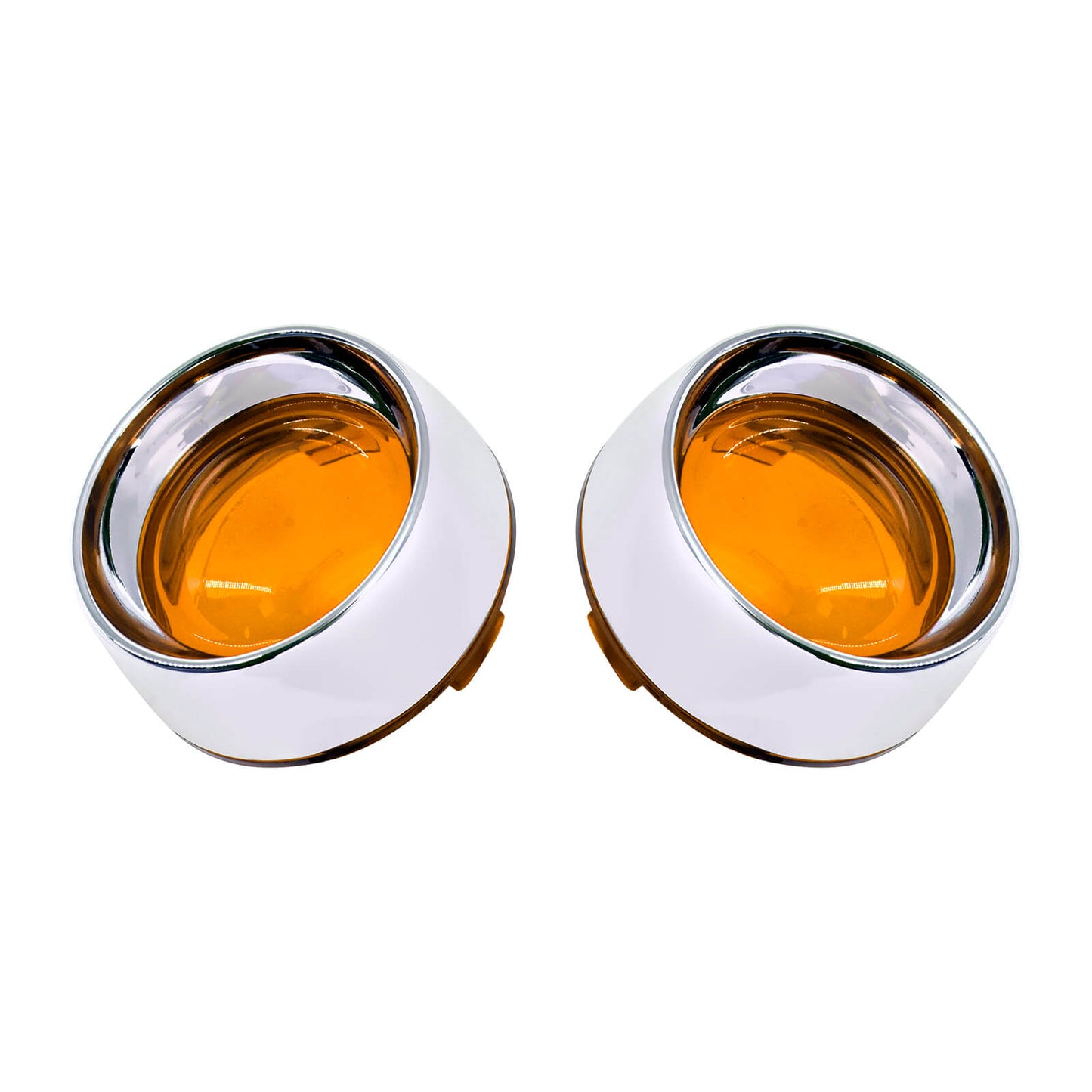 Trim Ring Bullet Turn Signal Lens Cover Amber Chrome Fit For Harley Softail Dyna | HCmotorku