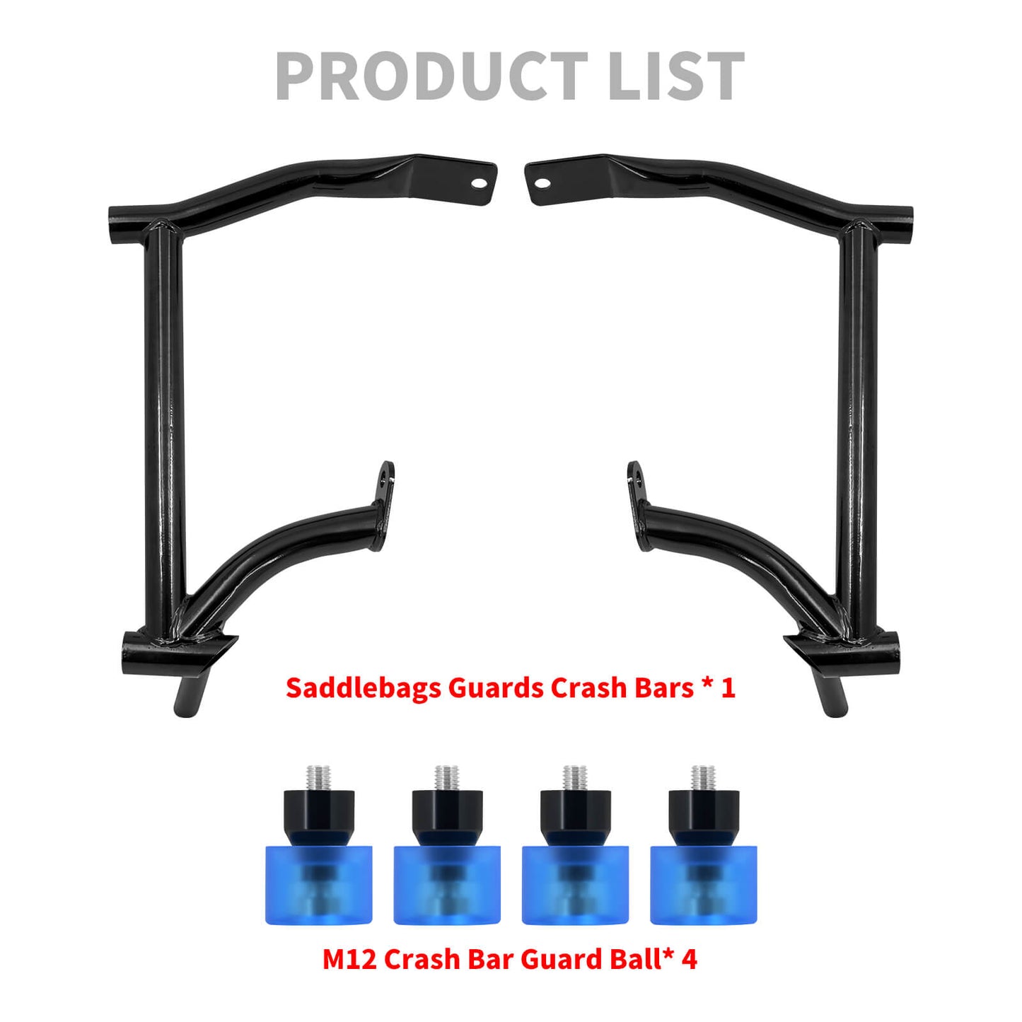 Crash Bars 4* Blue Slider Bolt Cap Saddlebags Guards For Harley Touring Road Street Glide 2009-2025 | HCmotorku