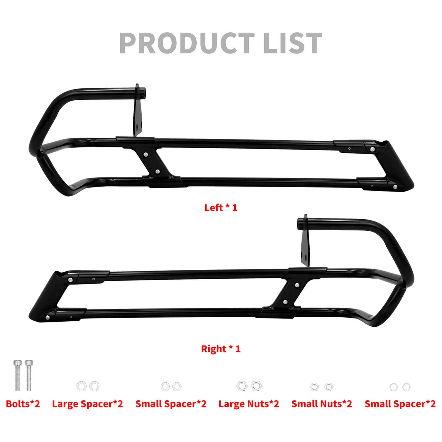 Saddlebag Rails Rear Guard Bag Crash Bar Black For Harley Touring 2014-2025 | HCmotorku