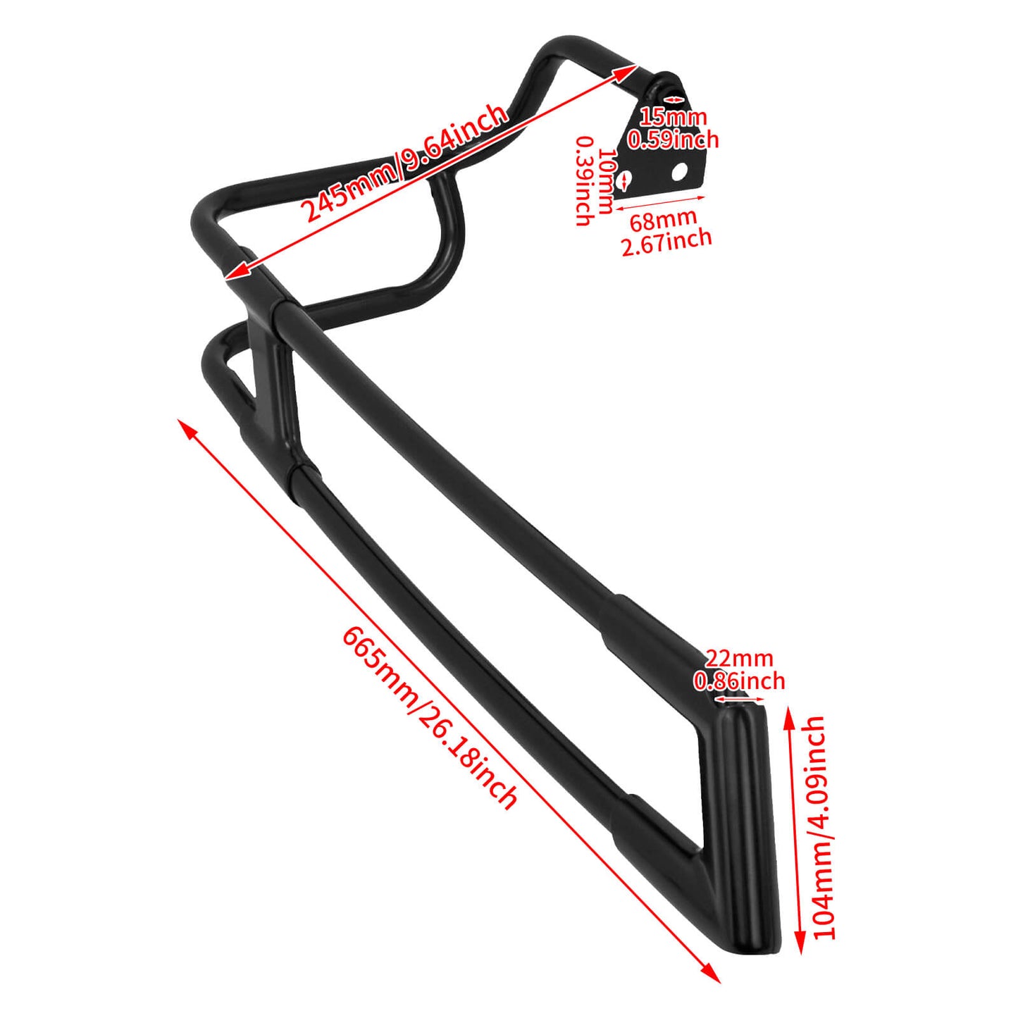 Saddlebag Rails Rear Guard Bag Crash Bar Black For Harley Touring 2014-2025 | HCmotorku