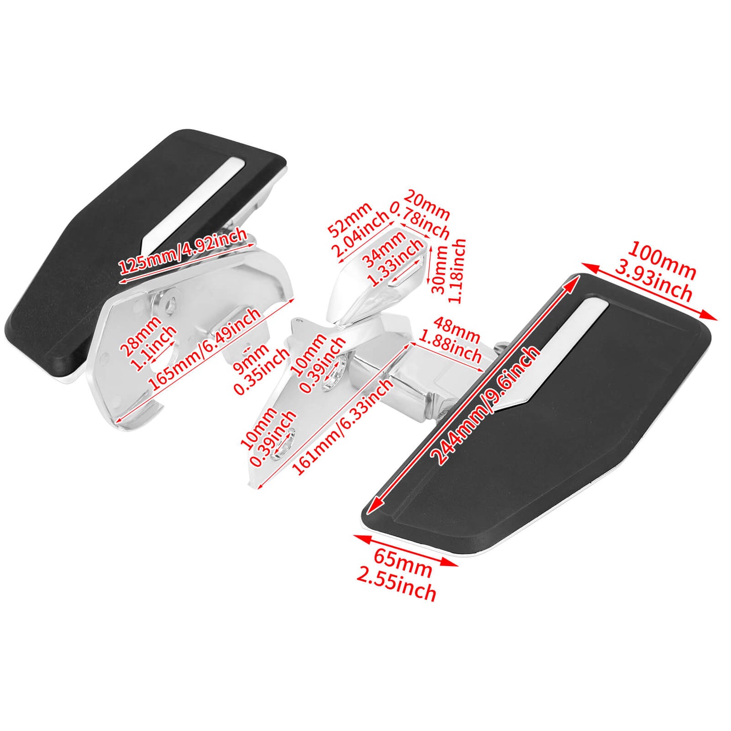 Driver Floorboards Kit Chrome Support Footboard Fit For Honda Gold Wing 2018-2023 | HCmotorku