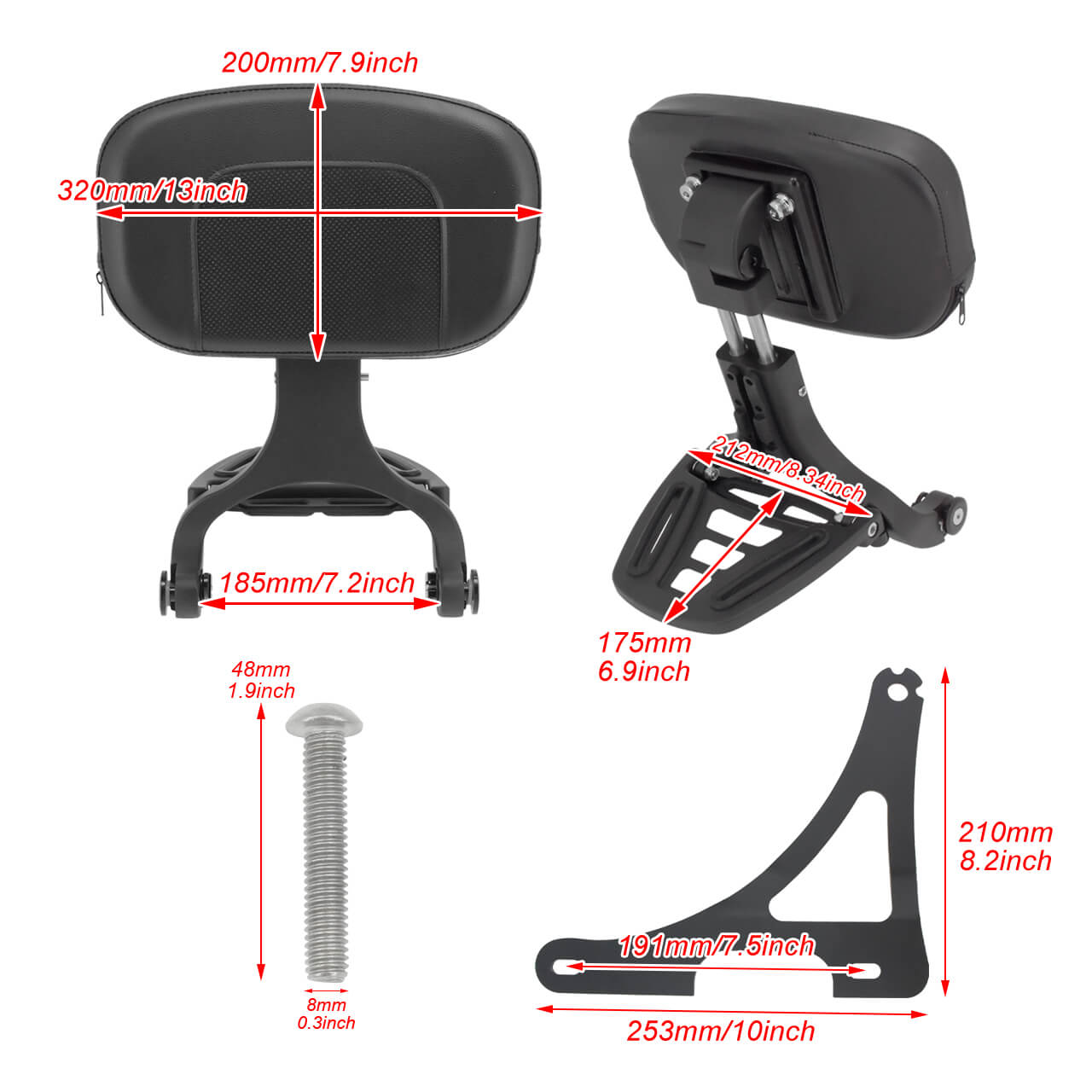 Motorcycle Multi-Purpose Driver & Passenger Backrest Fit For Sportster 2000-2022 | HCmotorku