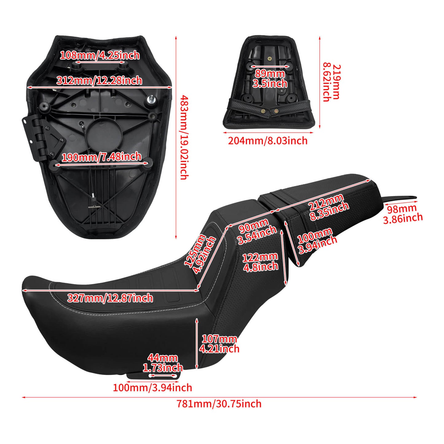 Driver Passenger Leather One-Piece Seat For Harley Nightster RH975 RH975S 2022-UP | HCmotorku
