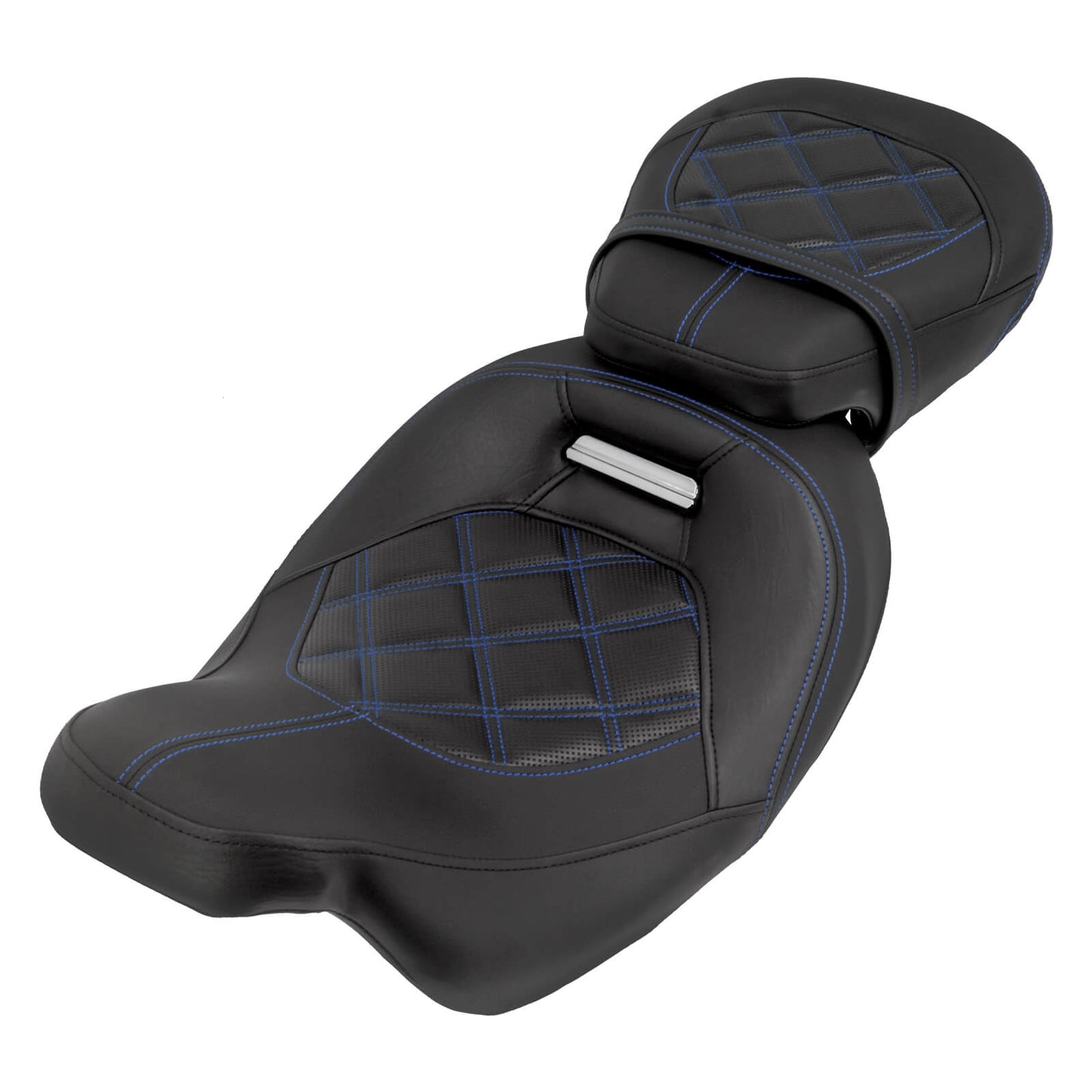 Low Profile Driver Passenger Pillion Seat Blue Fit For Haley Touring 2009-2023 | HCmotorku