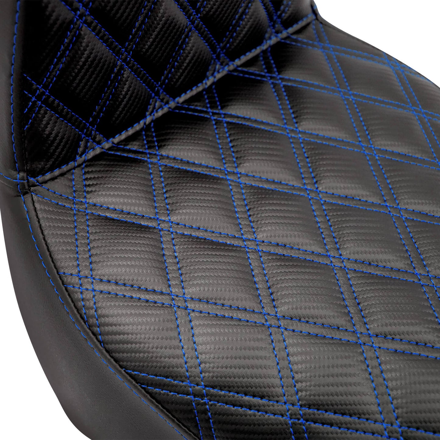 Bevel Two-Up Seat Driver Passenger Blue Line Fit for Harley Softail 2018-2025 | HCmotorku