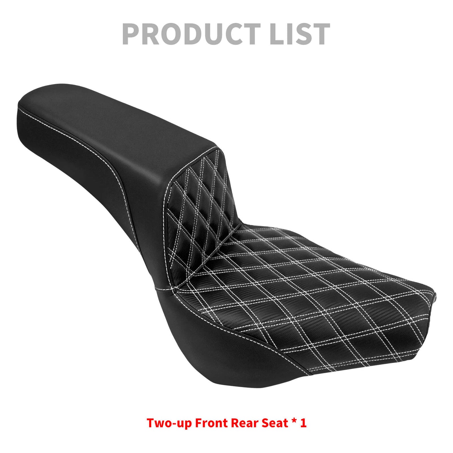 Bevel Two-Up Seat Driver Passenger White Fit for Harley Softail 2018-2025 | HCmotorku