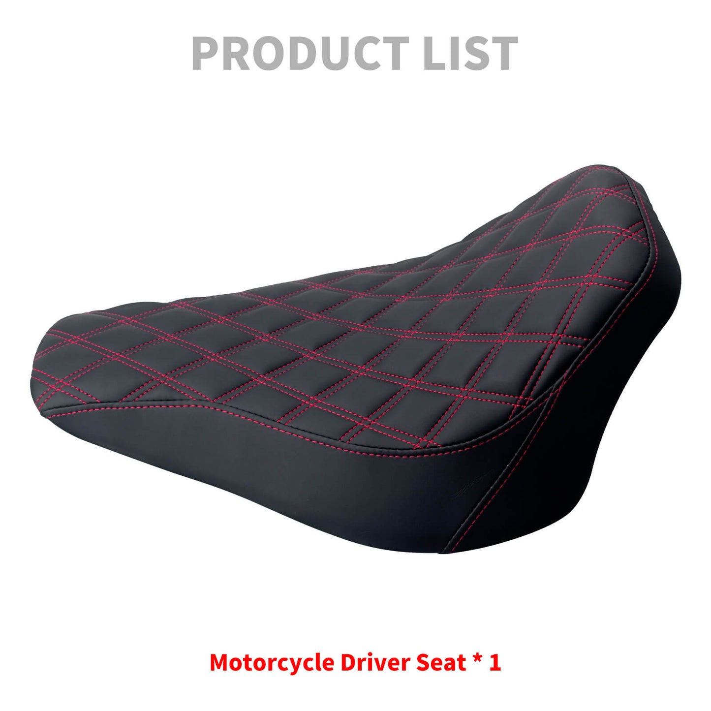Driver Seat Front Black Solo Red Line For Harley Softail Rocker 2008-2017 | HCmotorku