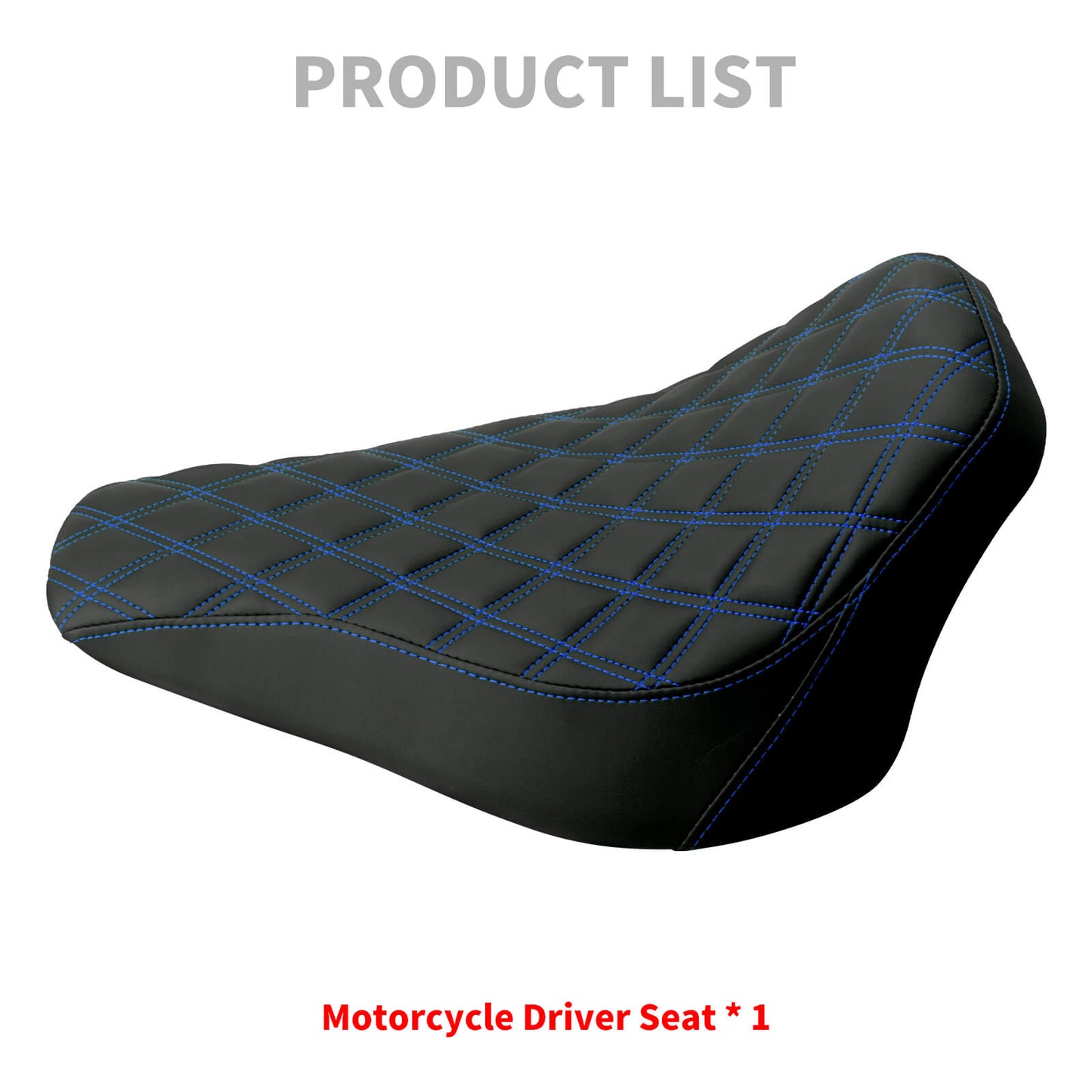 Driver Seat Front Black Solo Blue Line For Harley Softail Rocker 2008-2017 | HCmotorku