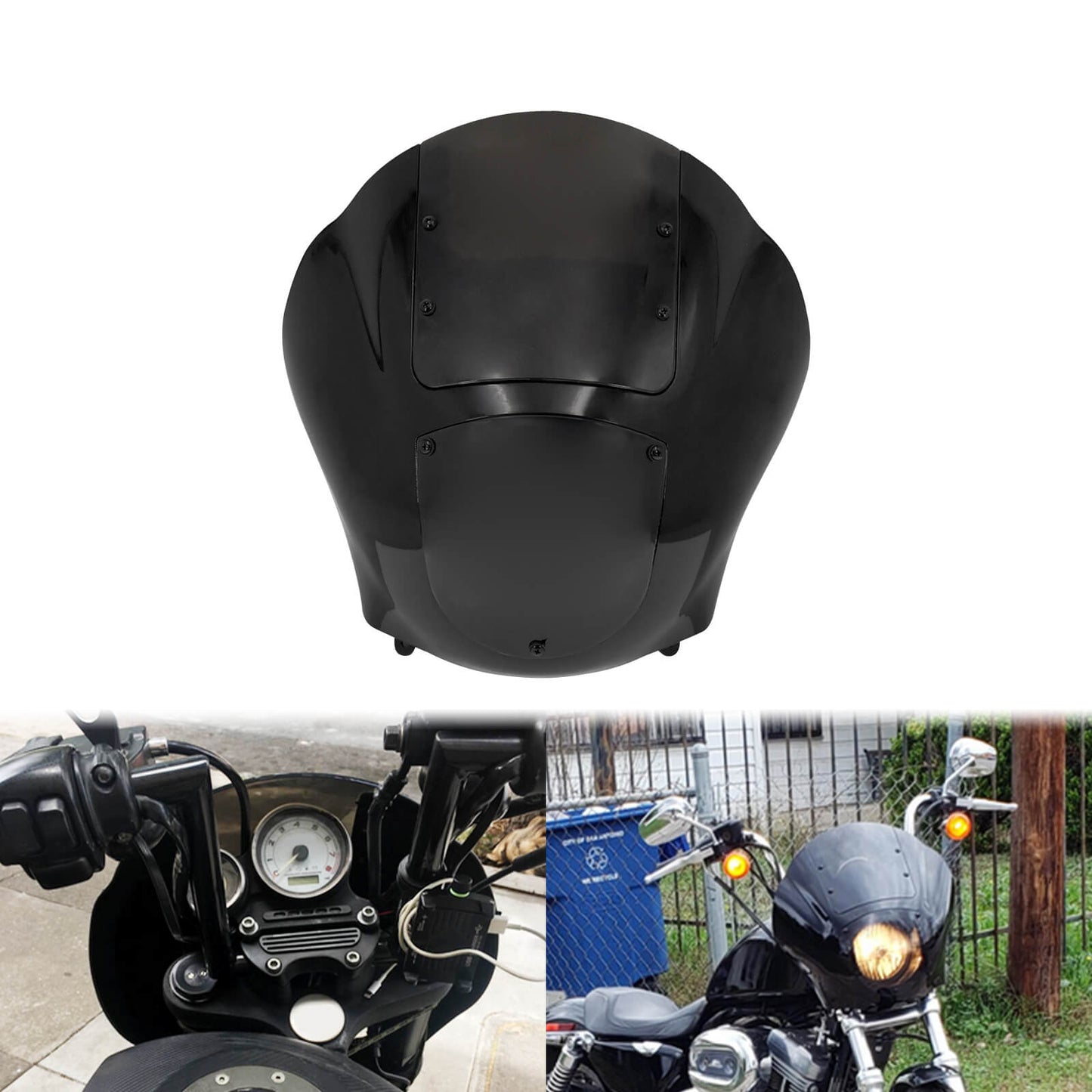 Motorcycle Headlight Gauntlet Fairing for Harley Sportster Dyna | HCmotorku