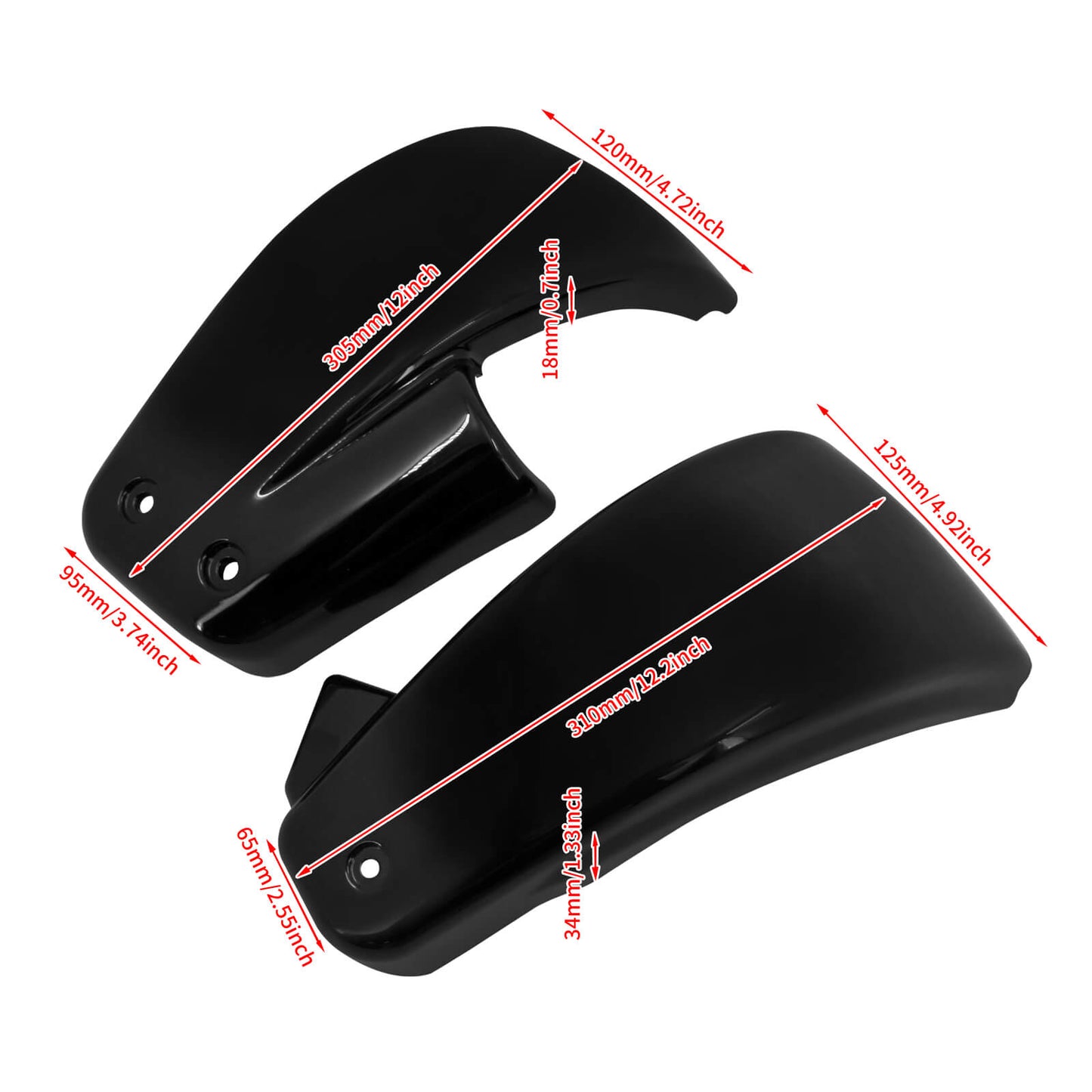 ABS Battery Side Fairing Covers Black Fit For Harley Fat Boy Breakout 2018-2023 | HCmotorku