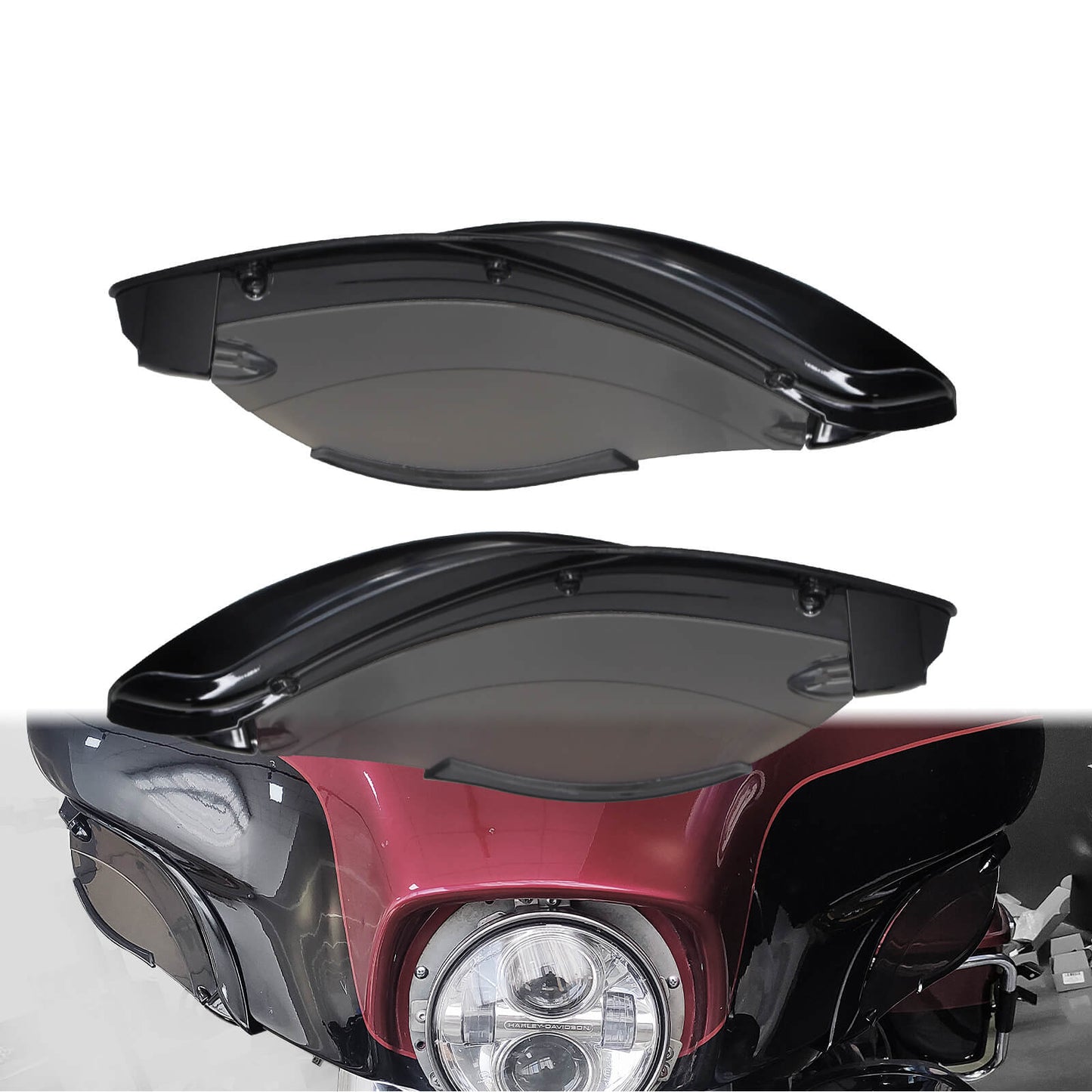 Side Batwing Fairing Wind Deflector Gloss Black Fit For Harley Electra Touring | HCmotorku