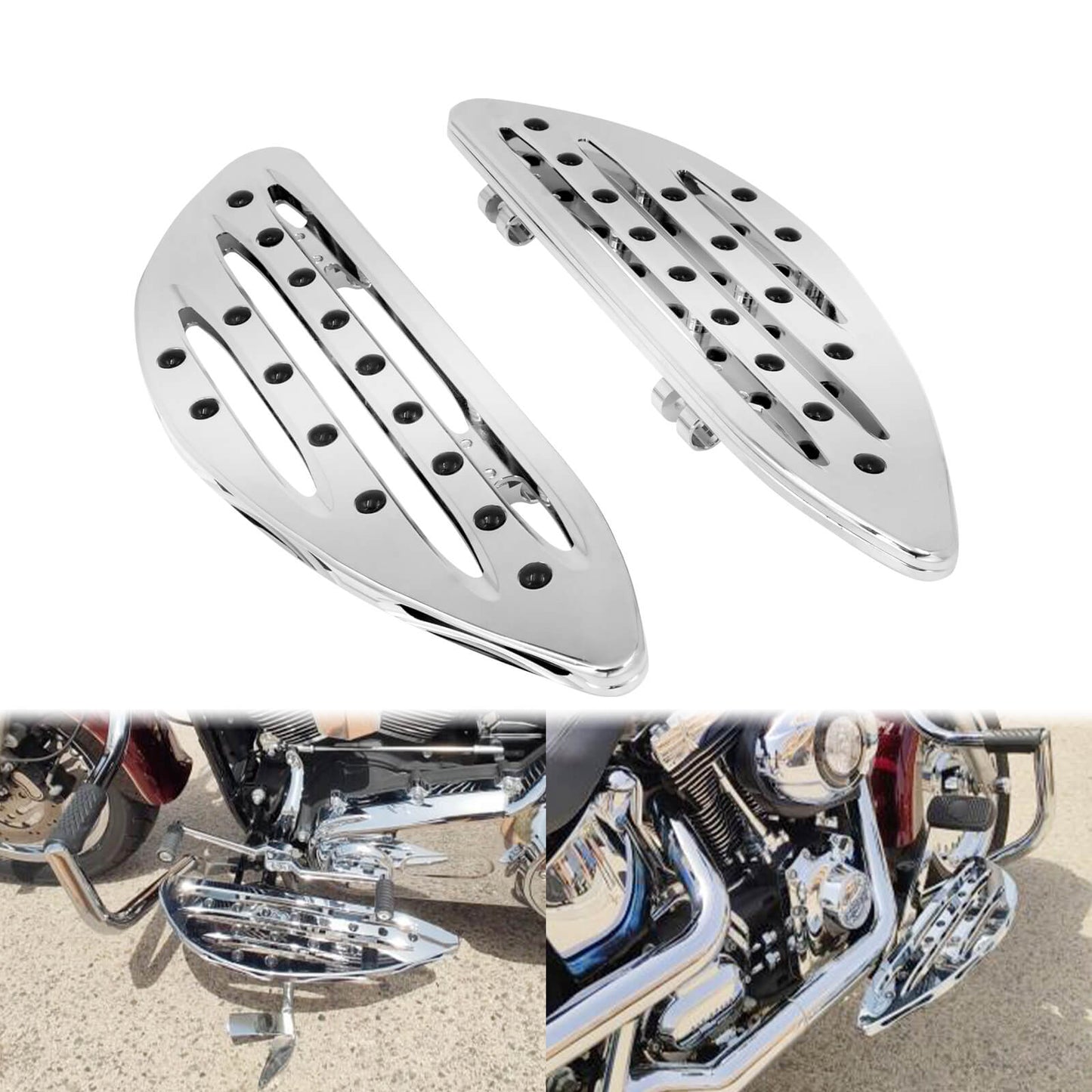 Front Stretched Rider Floorboards for Harley 1986-2025 Touring 1986-2017 Softail | HCmotorku