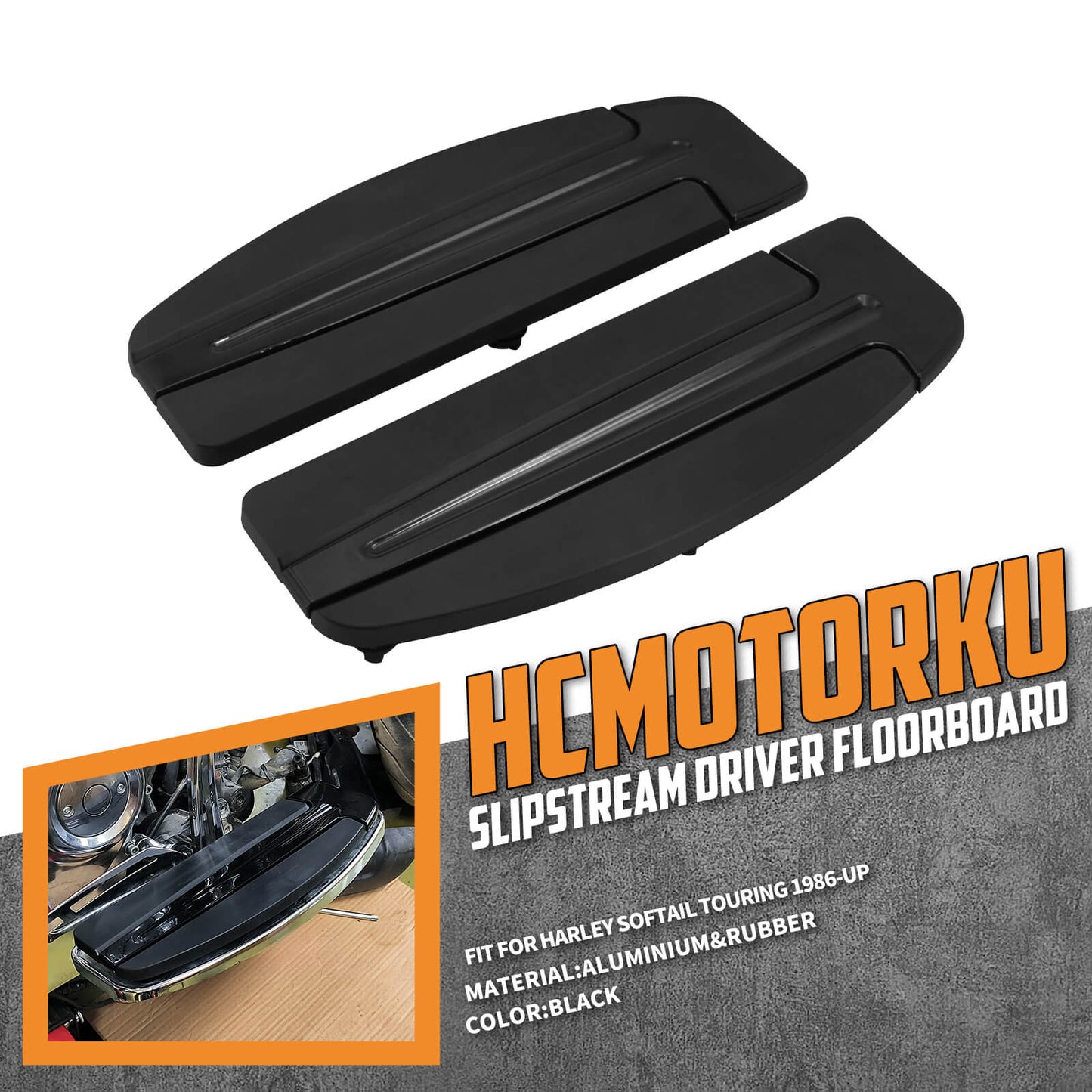 Inserts Slipstream Footboards For Harley Touring 1986-2025 FL Softail 1986-2017 | HCmotorku