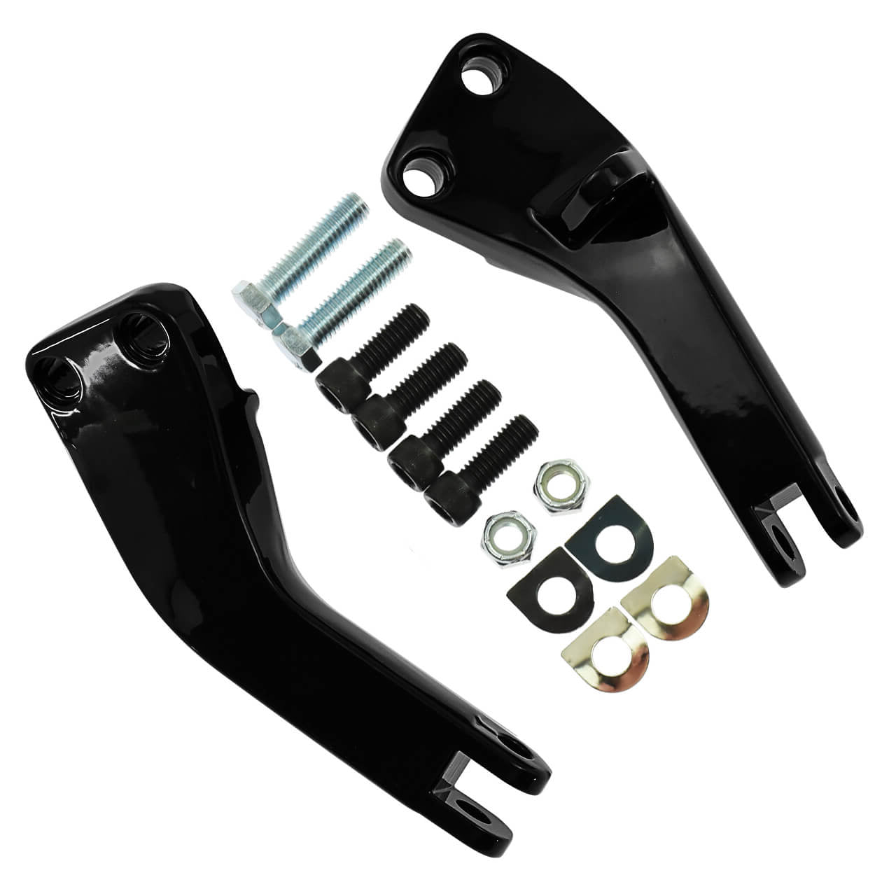 Passenger Foot Peg Mounting Brackets Mounts Pair Black Fit For Dyna 2006-2017 | HCmotorku