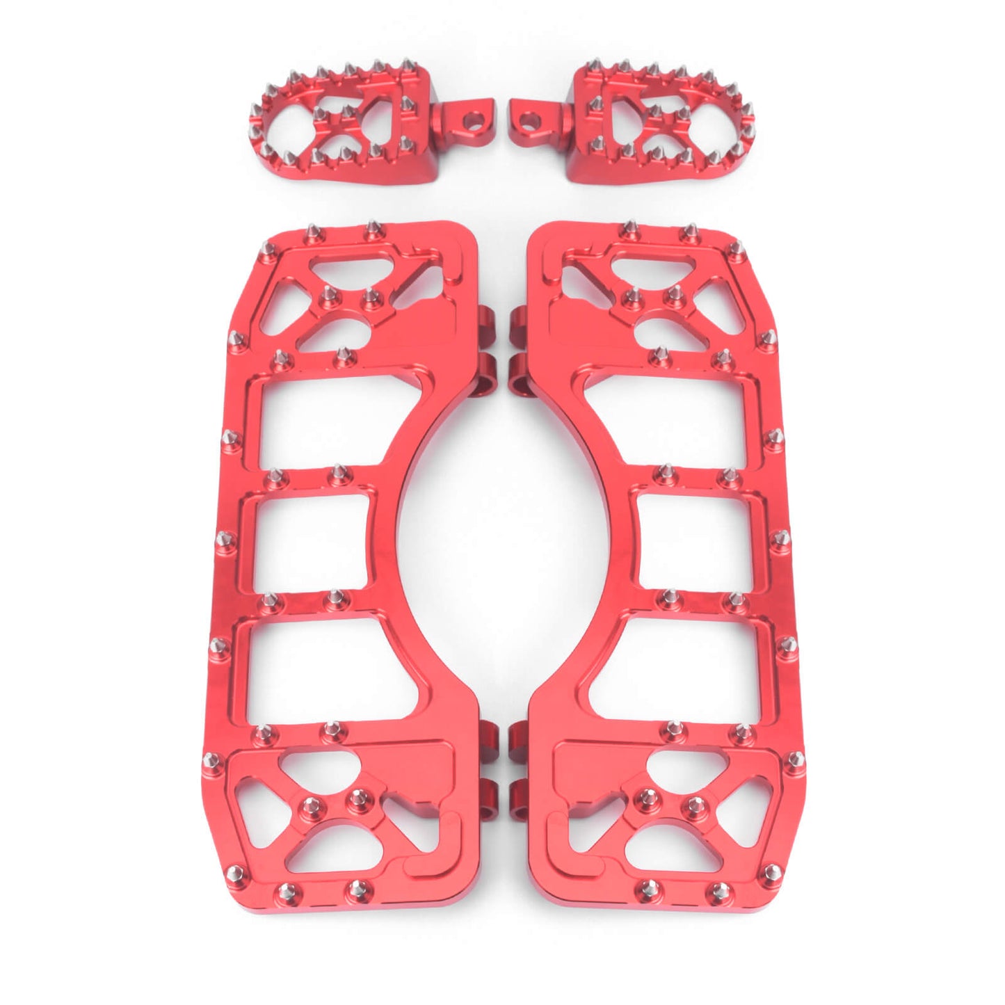 CNC Wide Foot Pegs Floorboards Set Offroad Chopper Bobber Style Red For Harley | HCmotorku