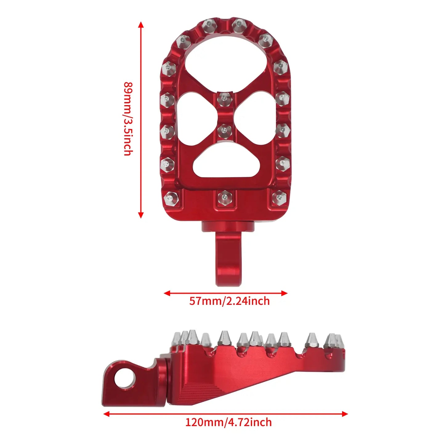 CNC Wide Foot Pegs Floorboards Set Offroad Chopper Bobber Style Red For Harley | HCmotorku