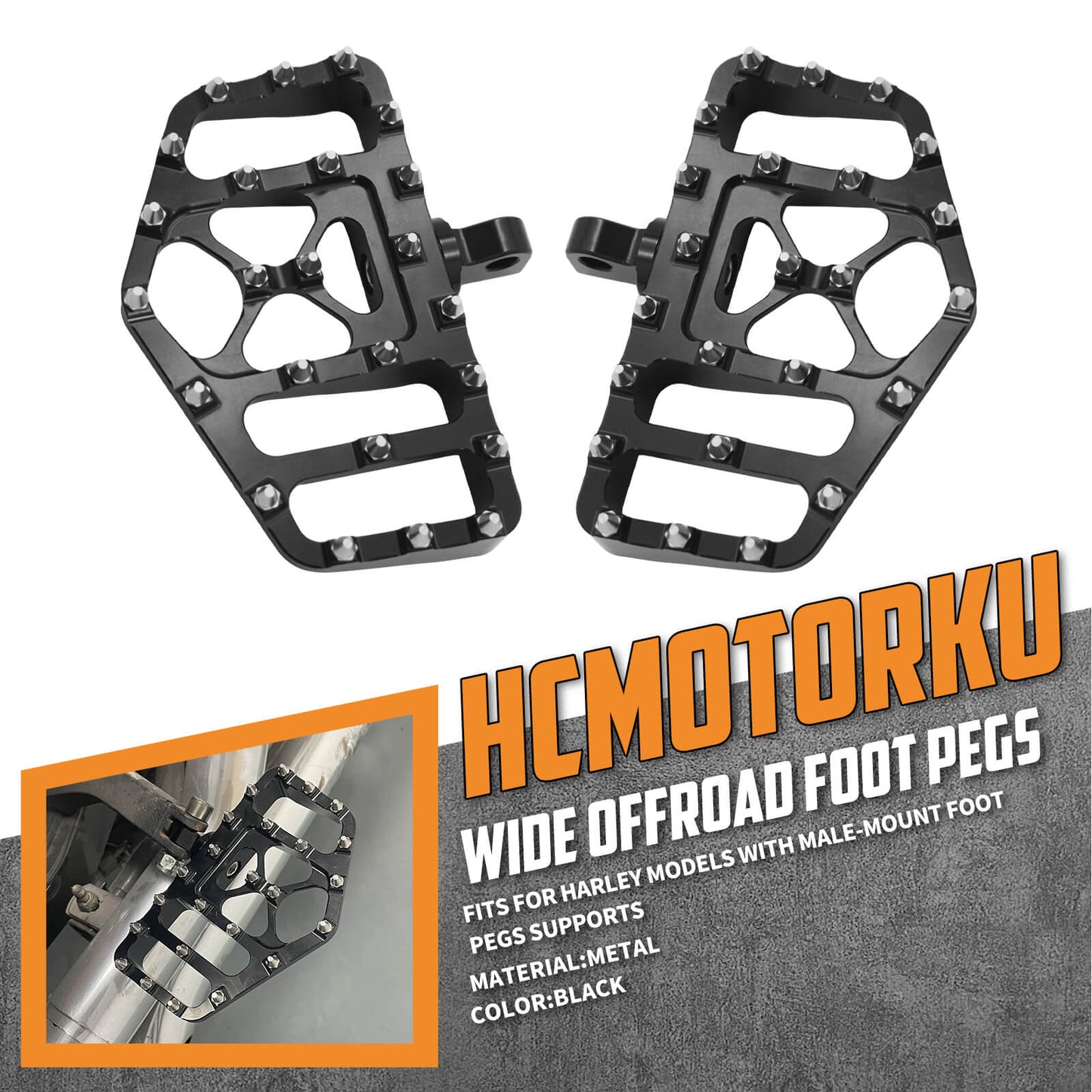 Mx Style Floorboards Brake Pedal Cover Kit Black Fit For Harley Touring Softail | HCmotorku