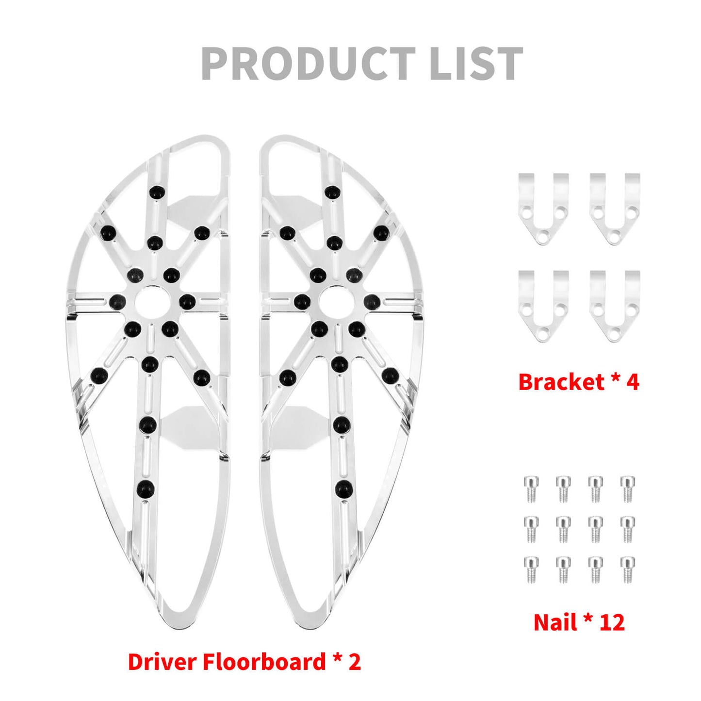 CNC Chrome Driver Floorboards Hollow Boards Pedal For Touring Glide 1986-2025 Softail 1986-2017 | HCmotorku