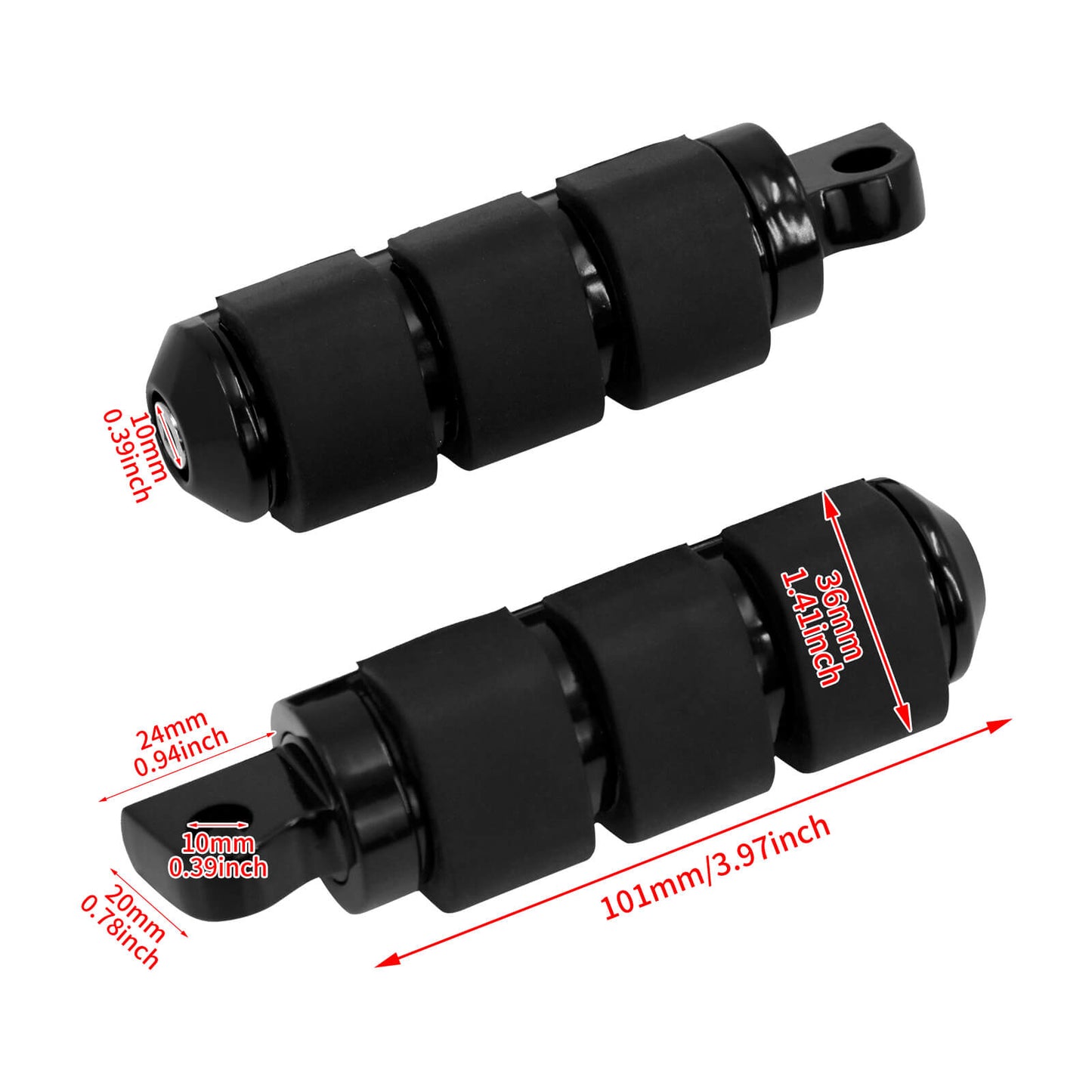 Antiskid Rubber Footpegs Footrest Black Fit For Harley Softail Electra Glide FLH | HCmotorku