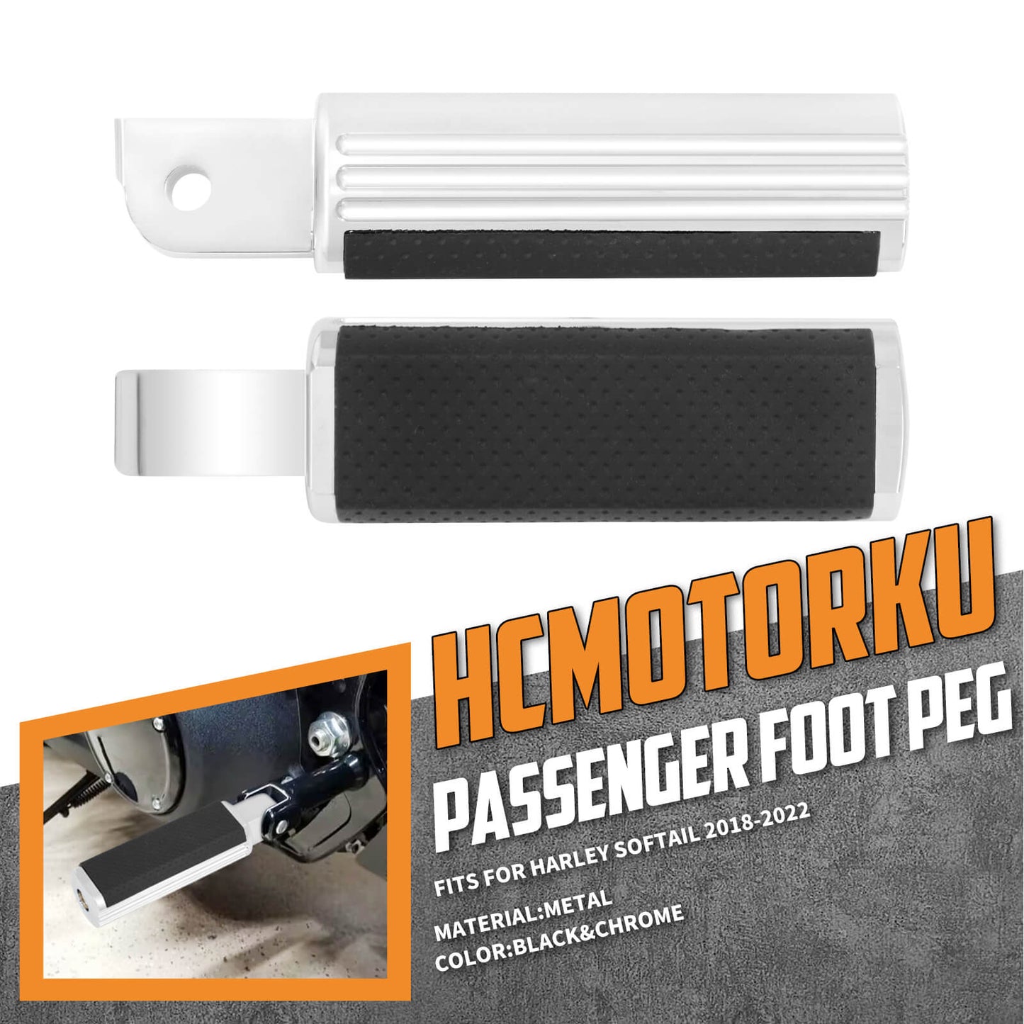 Motorcycle Passenger Foot Pegs Male Mount Fit Harley Softail 2018-UP | HCmotorku