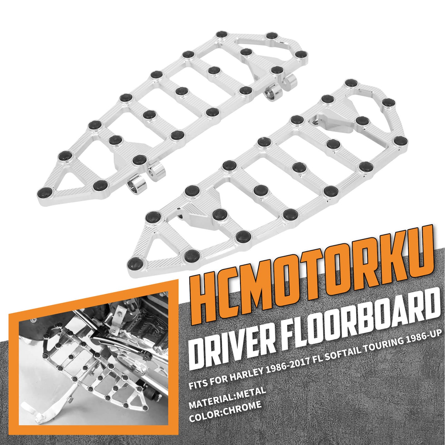 Rider Aluminum Footboards Harley Softail Touring 1986-2025 | HCmotorku