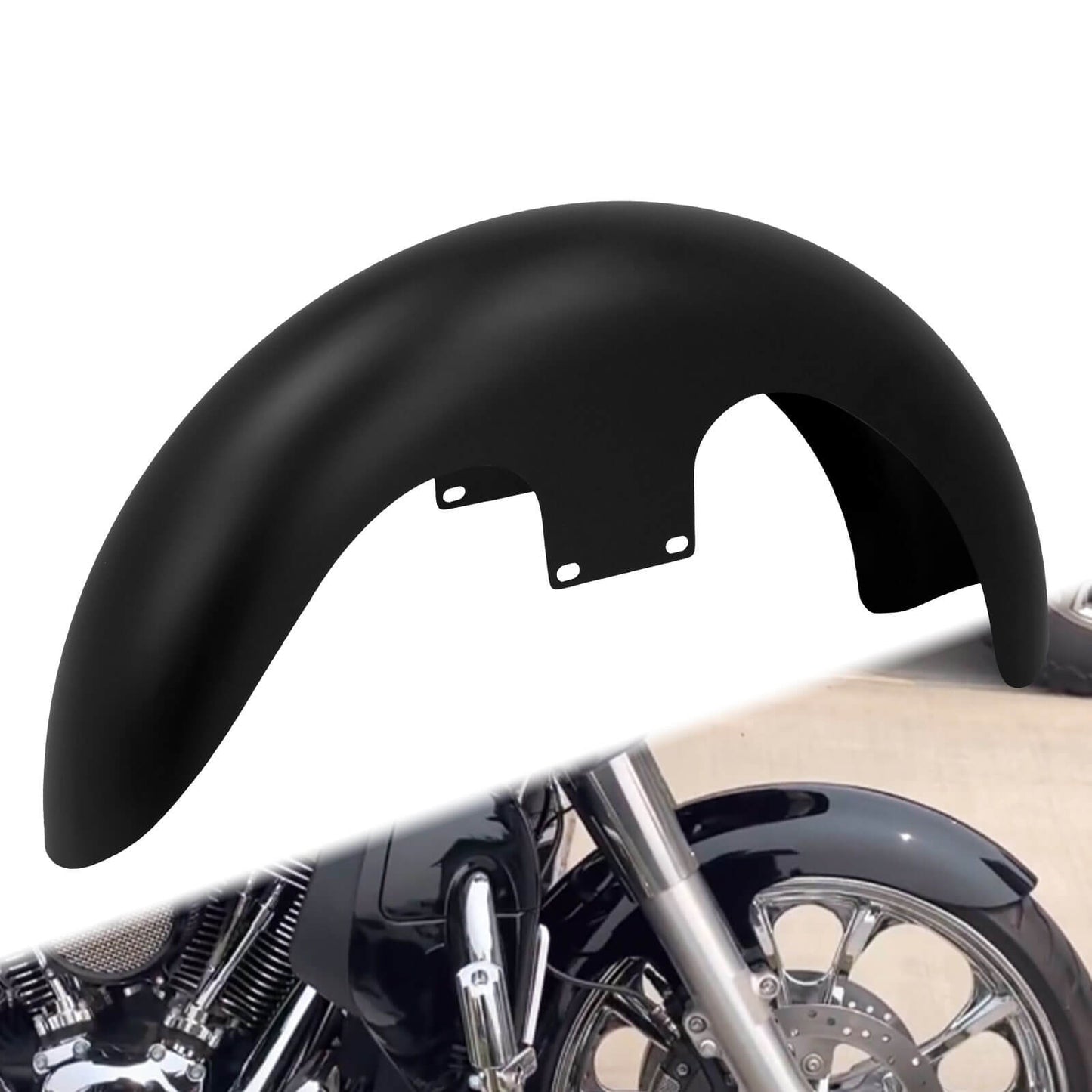 130 21" Wrap Front Fender Matte Black Fit For Harley Touring Electra Road Glide 1996-2022 | HCmotorku