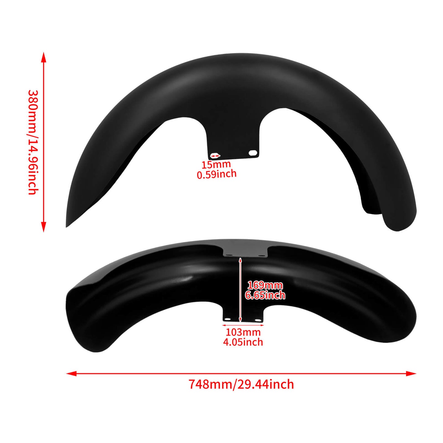 130 21" Wrap Front Fender Matte Black Fit For Harley Touring Electra Road Glide 1996-2022 | HCmotorku