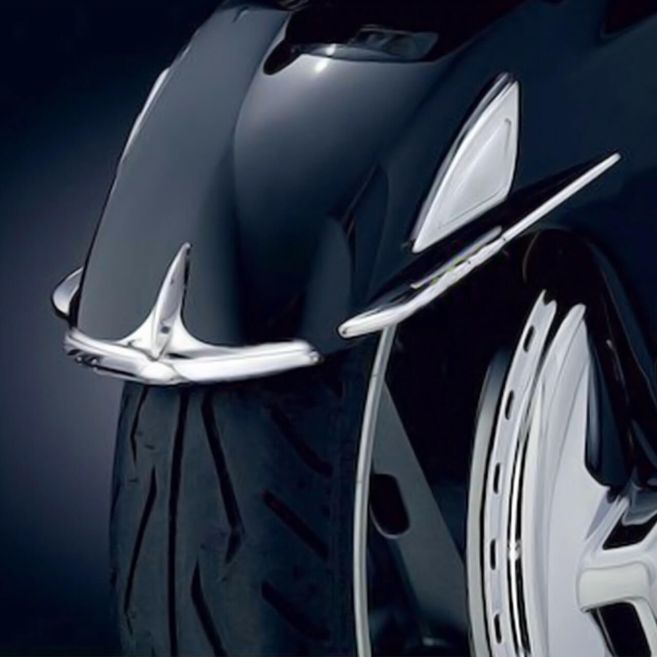 ABS Front Fender Tip Fairing Trim Fit For Goldwing GL1800 Audio 2001-2010 2011 | HCmotorku